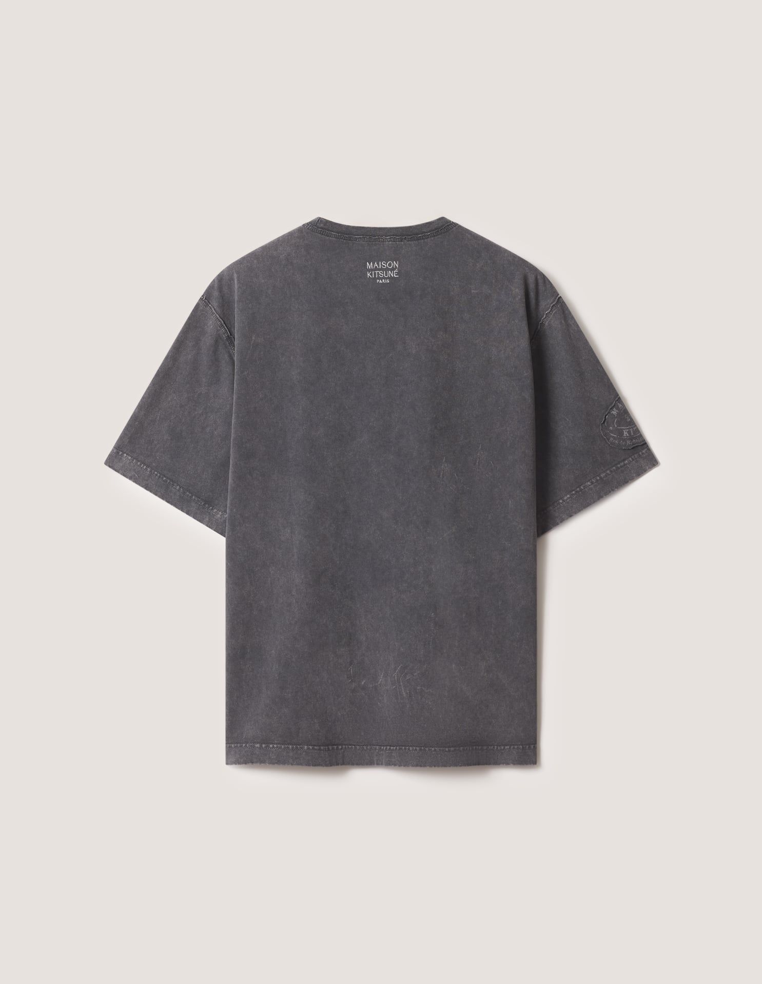 Áo thun nam Shadow Print phai màu dáng oversize