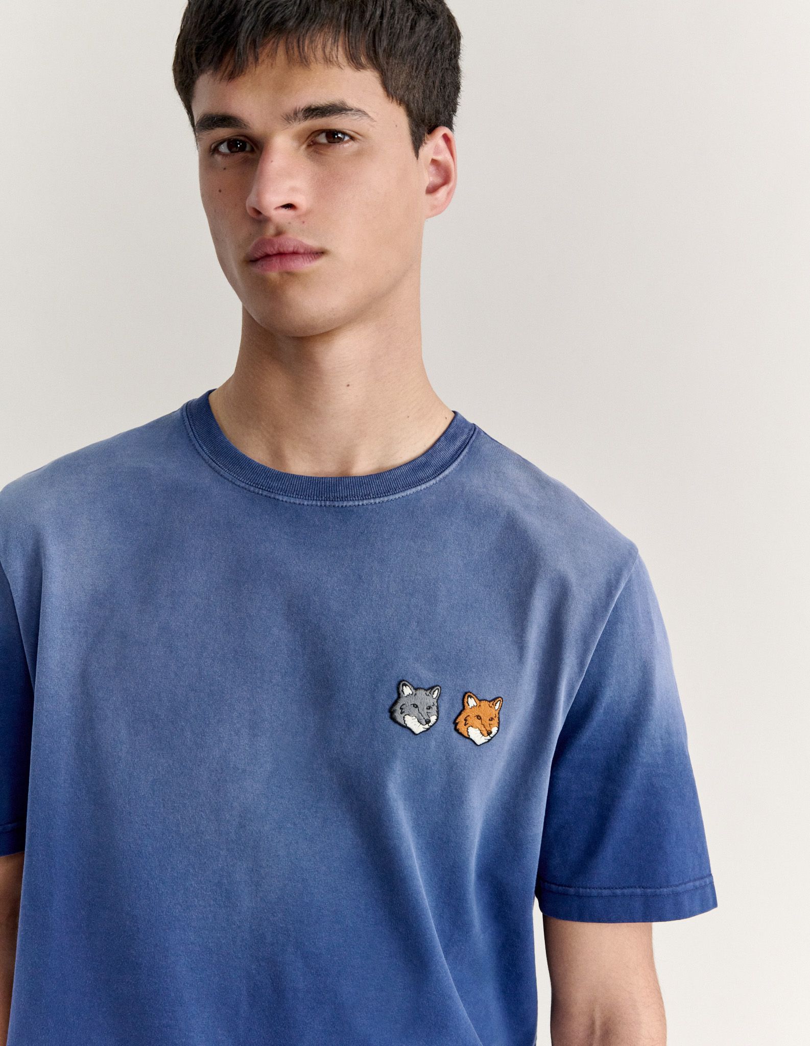 Maison Kitsuné - Áo thun nam Double Fox Head dáng comfort