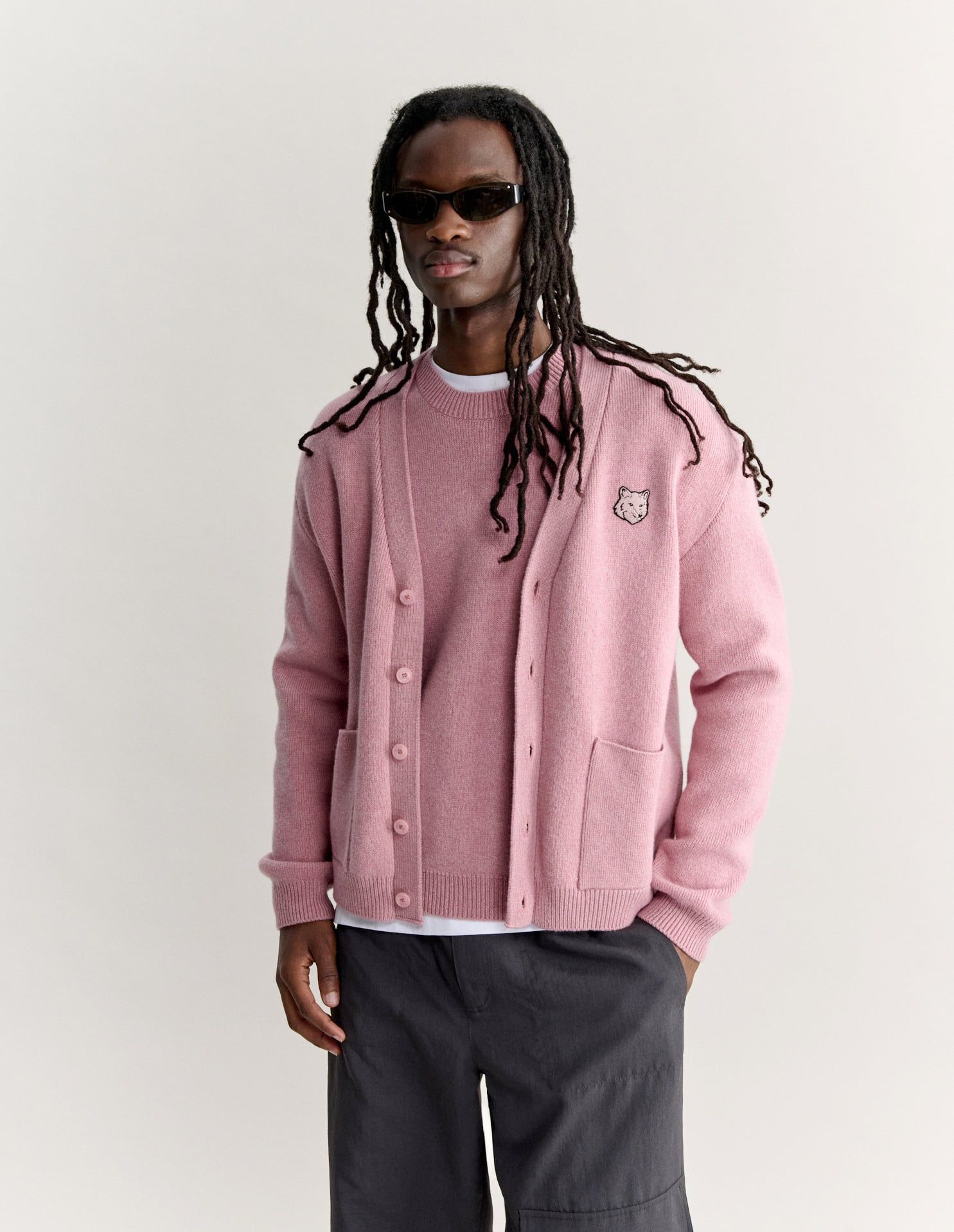 Áo cardigan nam Fox Head lambswool Milano dáng comfort