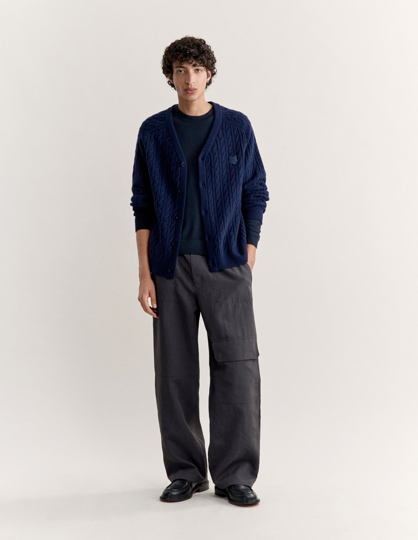 Áo cardigan nam Fox Head đan  dáng regular