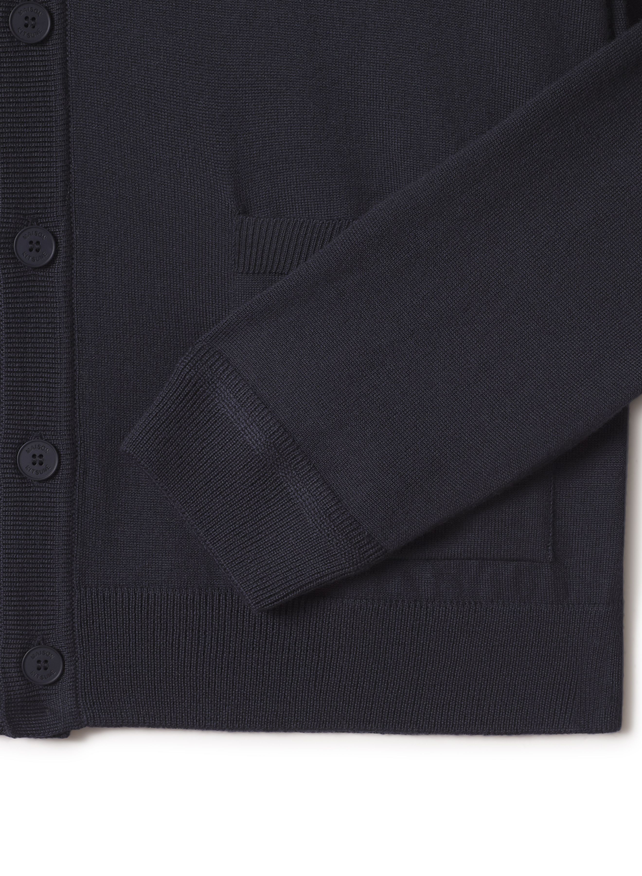 Maison Kitsuné - Áo cardigan nam FOX HEAD MERINO dáng comfort