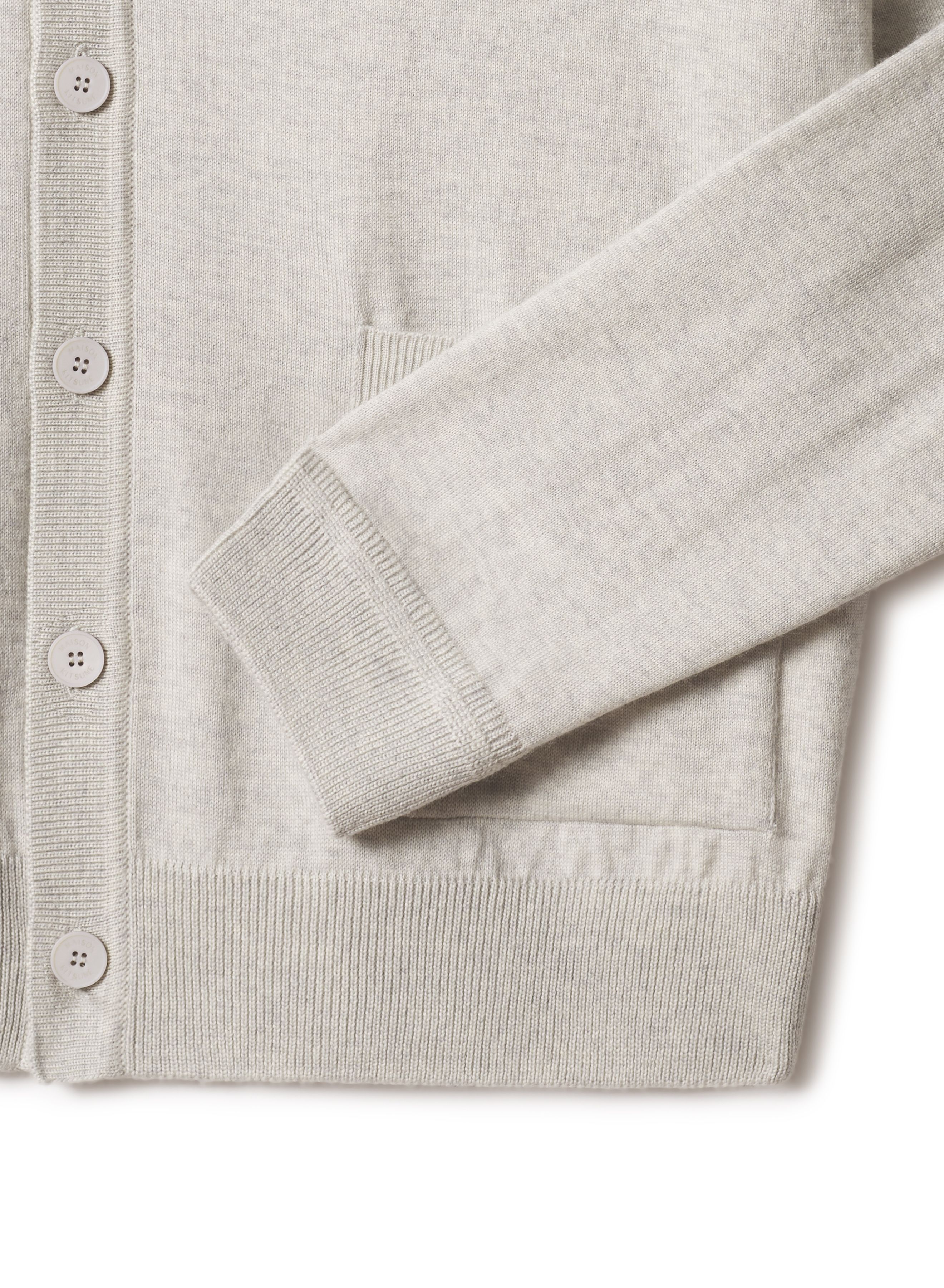 Maison Kitsuné - Áo cardigan nam FOX HEAD MERINO dáng comfort