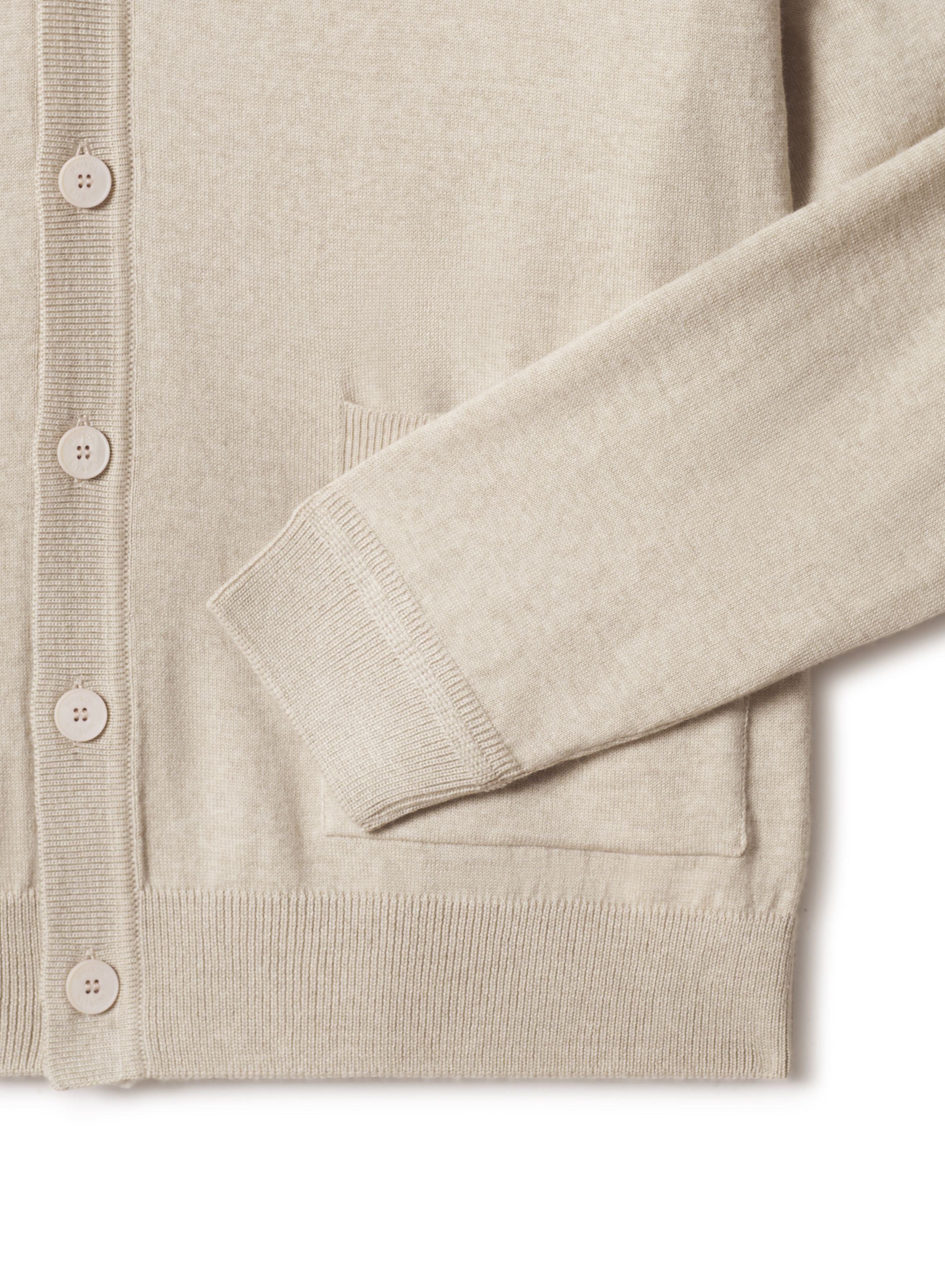 Maison Kitsuné - Áo cardigan nam FOX HEAD MERINO dáng comfort
