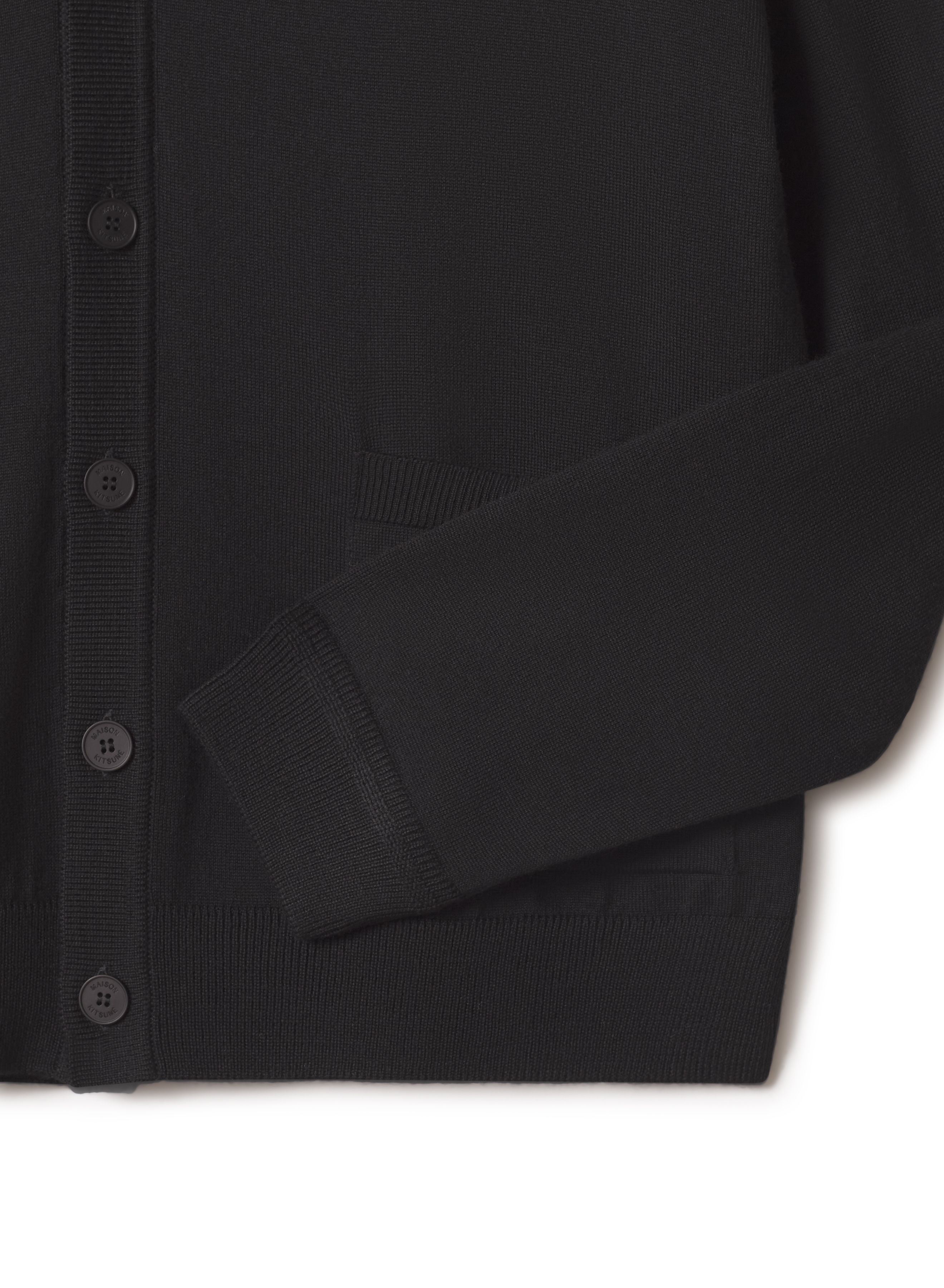 Maison Kitsuné - Áo cardigan nam FOX HEAD MERINO dáng comfort