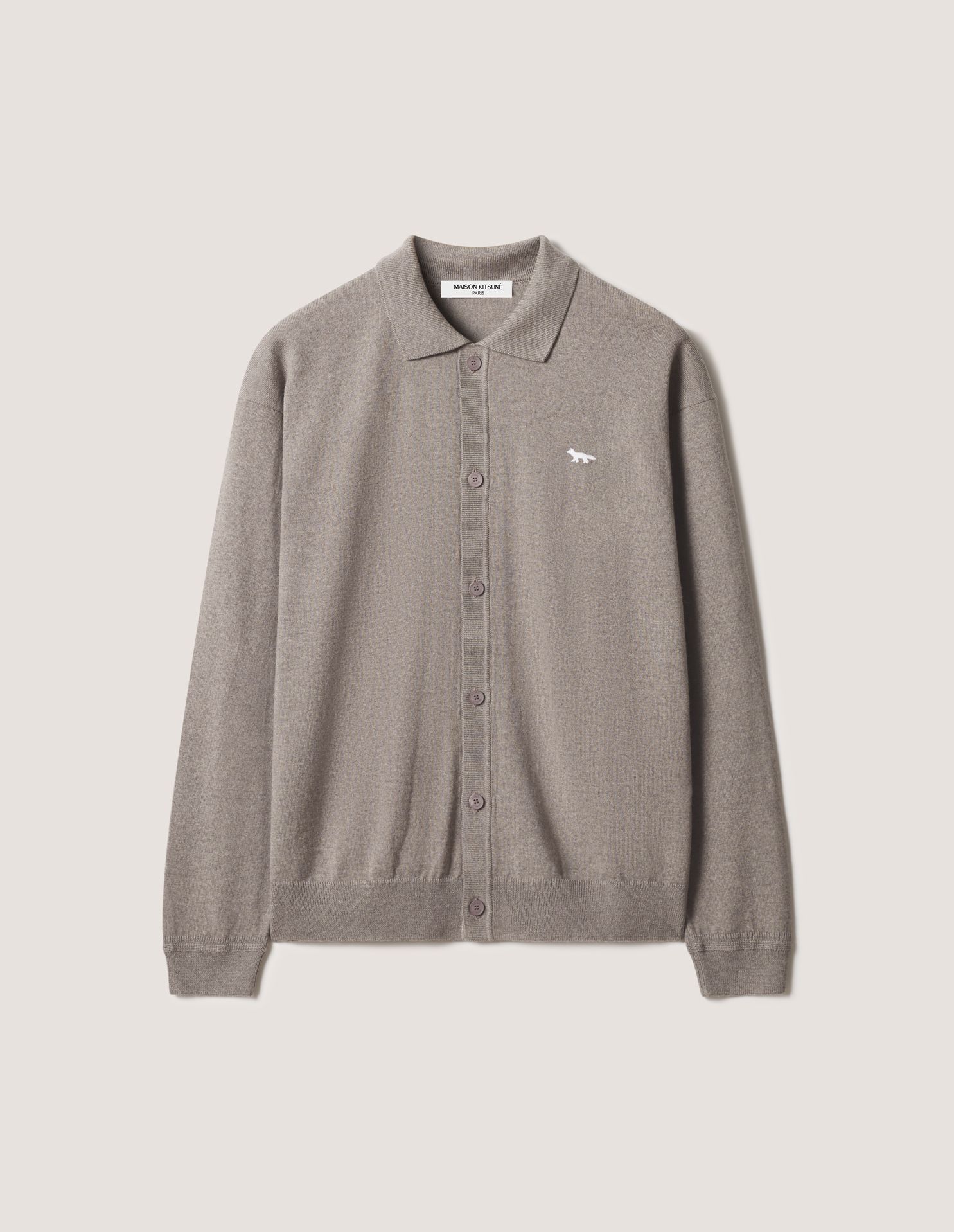 Maison Kitsuné - Áo cardigan polo nam Profile Fox dáng comfort