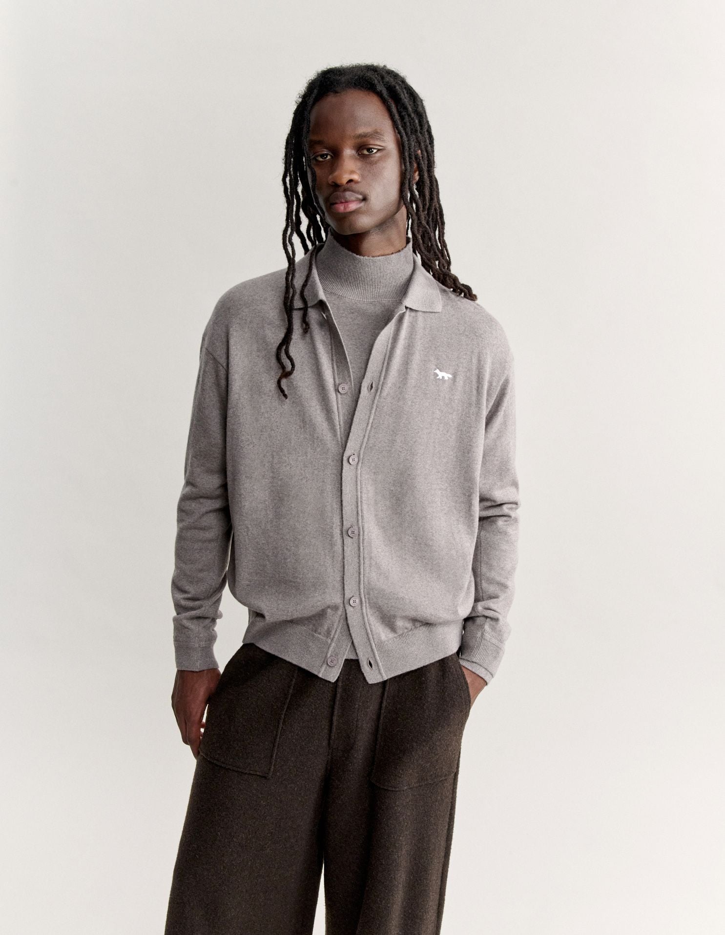 Áo cardigan polo nam Profile Fox dáng comfort