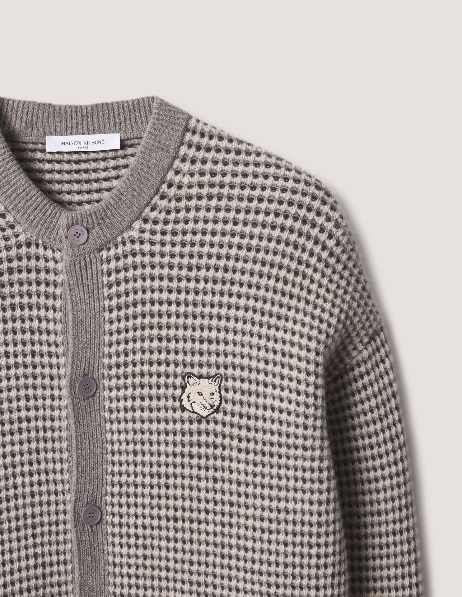 Áo cardigan nam Fox Head dệt waffle dáng comfort