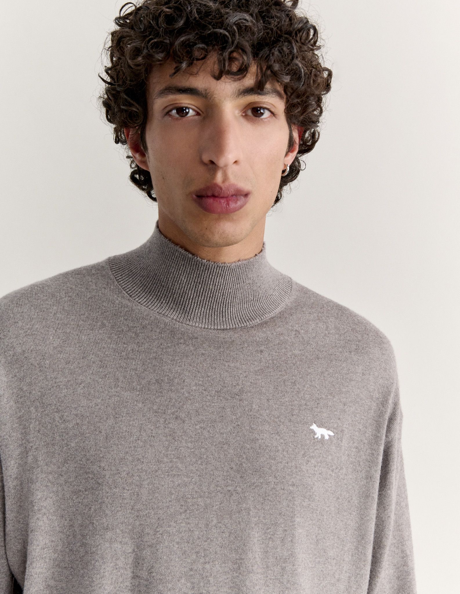 Maison Kitsuné - Áo len nam Profile Fox dáng comfort