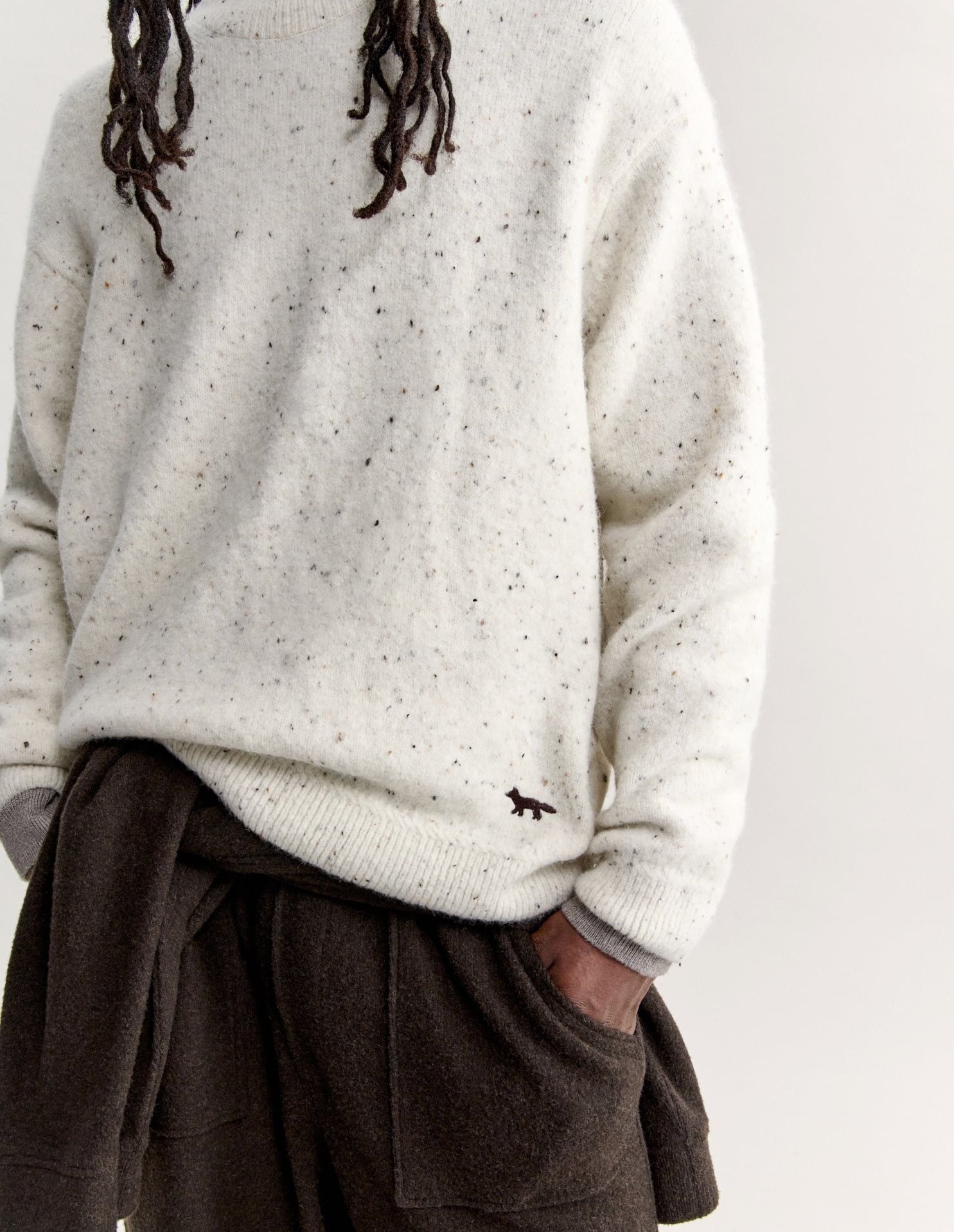 Áo len nam Profile Fox alpaca đốm màu dáng comfort