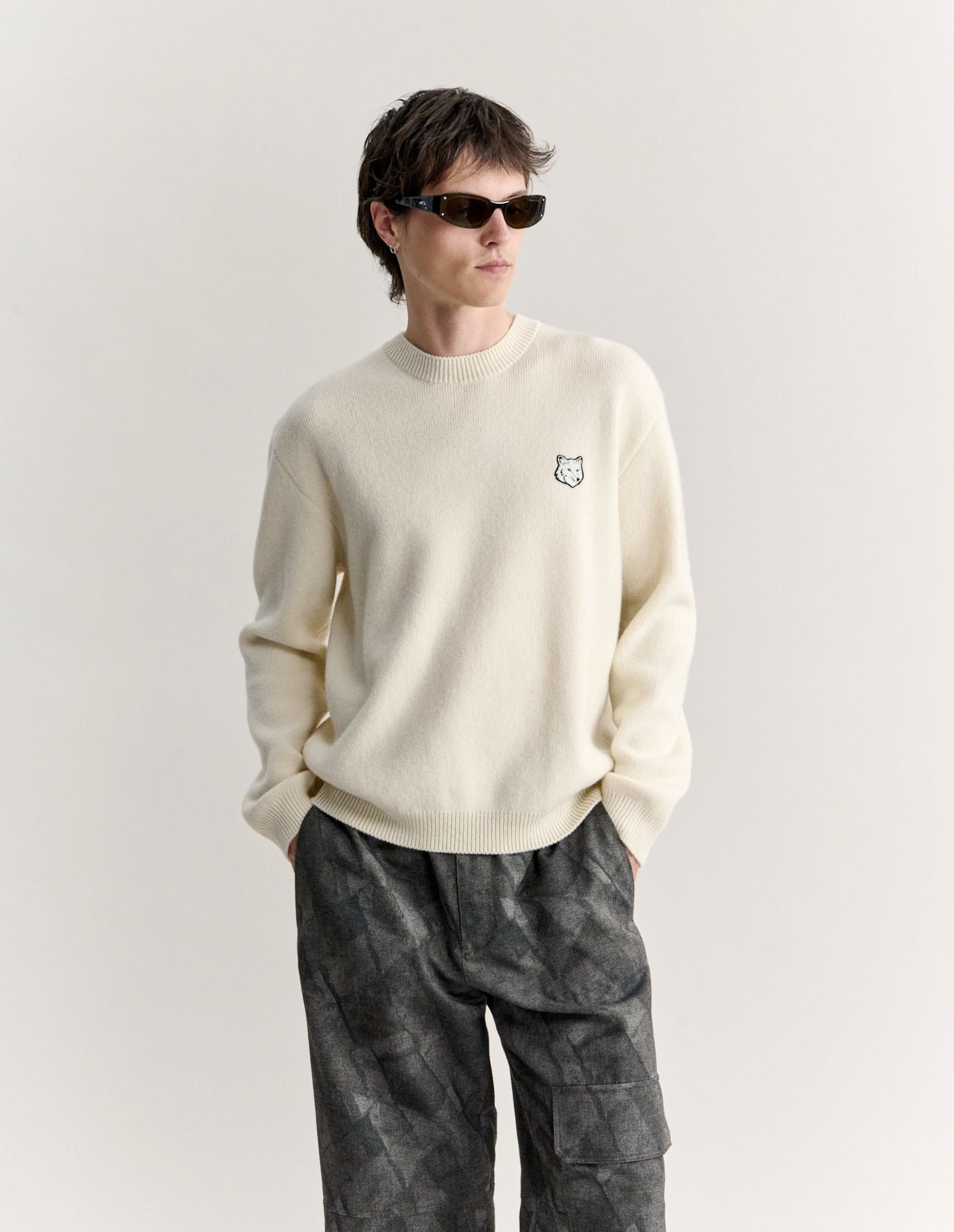 Áo len nam Fox Head lambswool Milano dáng comfort