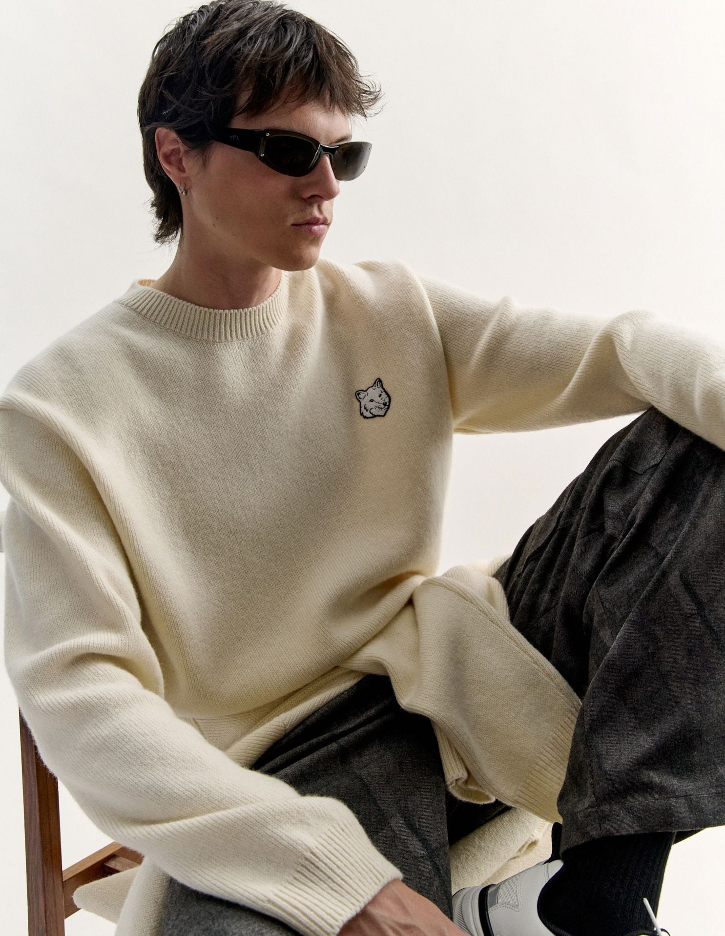 Áo len nam Fox Head lambswool Milano dáng comfort