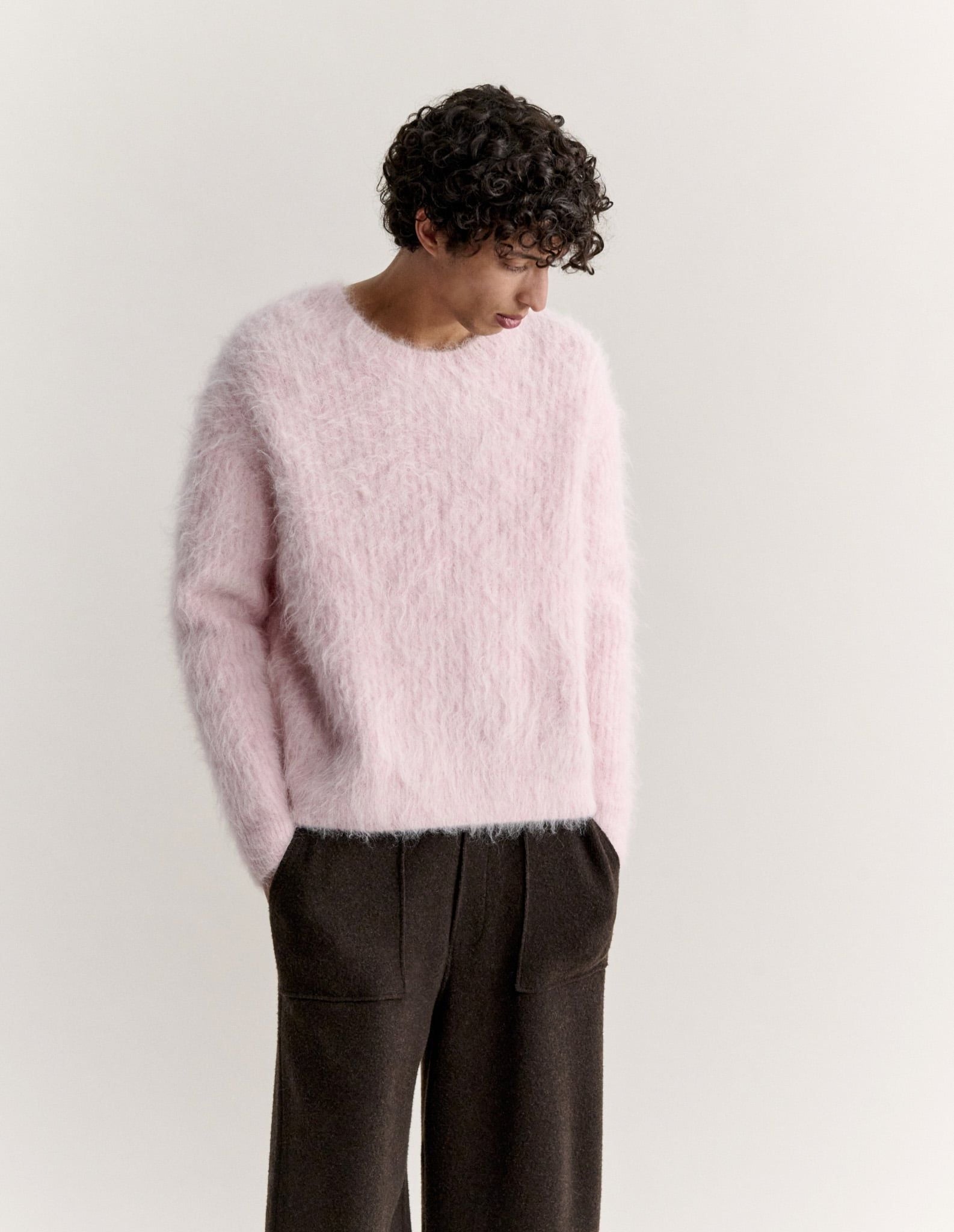 Áo len nam alpaca xù mềm dáng comfort
