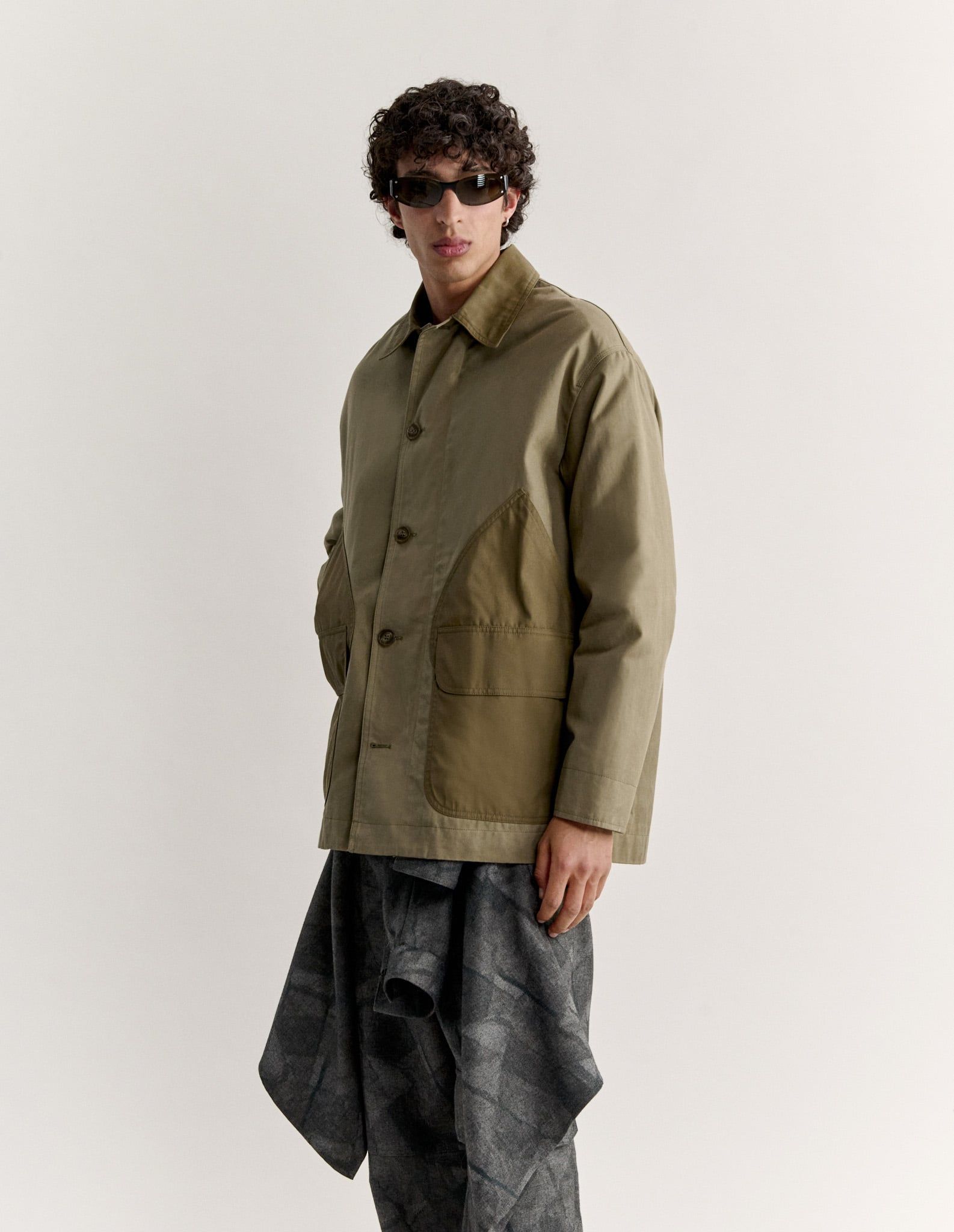 Áo khoác Barn nam cotton twill phủ sáp