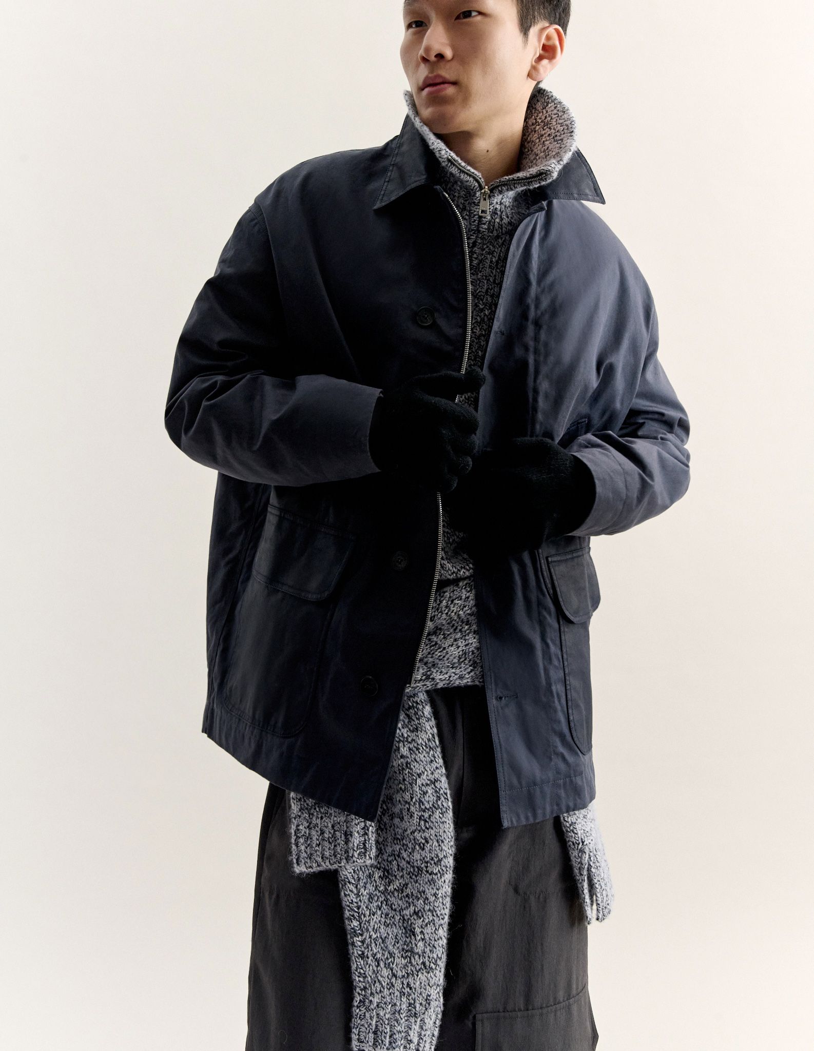 Áo khoác Barn nam cotton twill phủ sáp