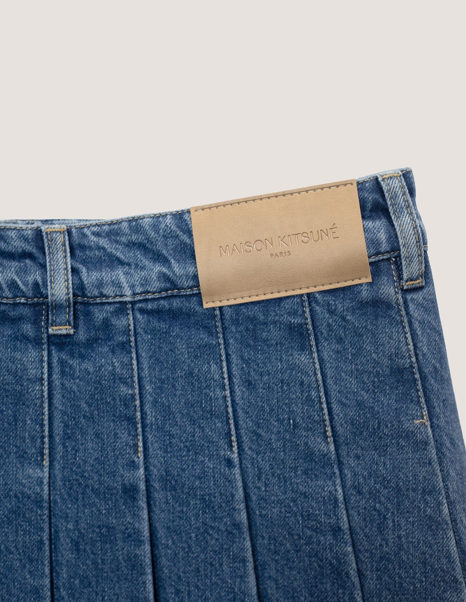 Chân váy mini nữ denim xếp ly