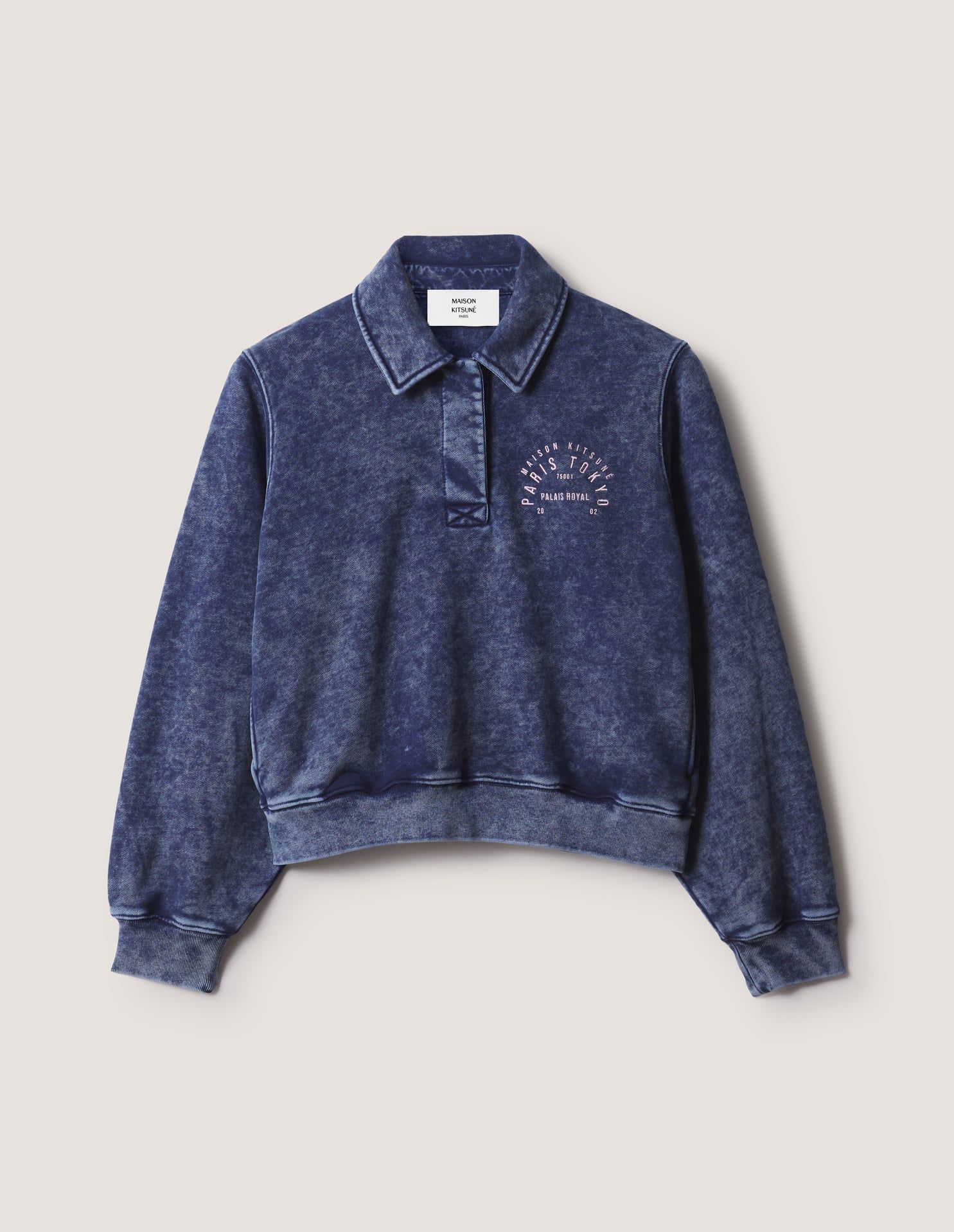 Áo sweatshirt polo nữ College dáng cropped