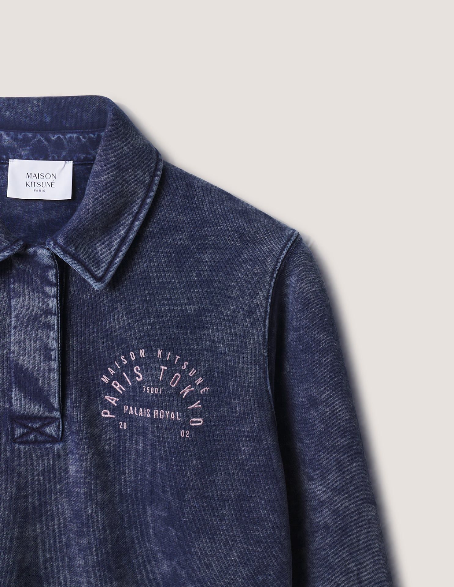 Áo sweatshirt polo nữ College dáng cropped