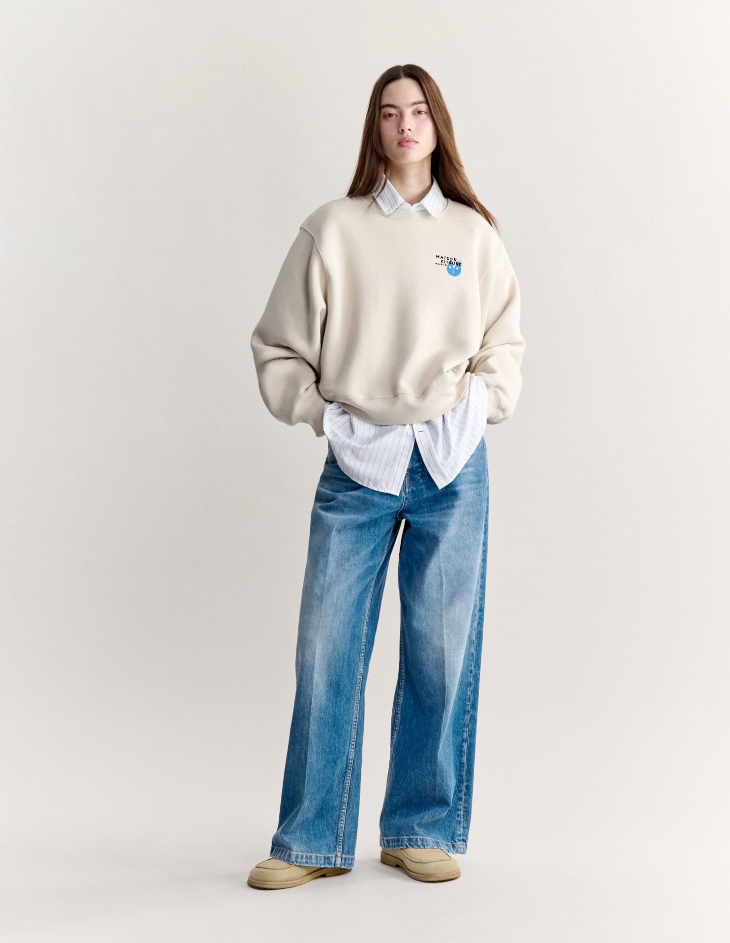 Maison Kitsuné - Áo sweatshirt nữ Fortune Fox dáng relaxed