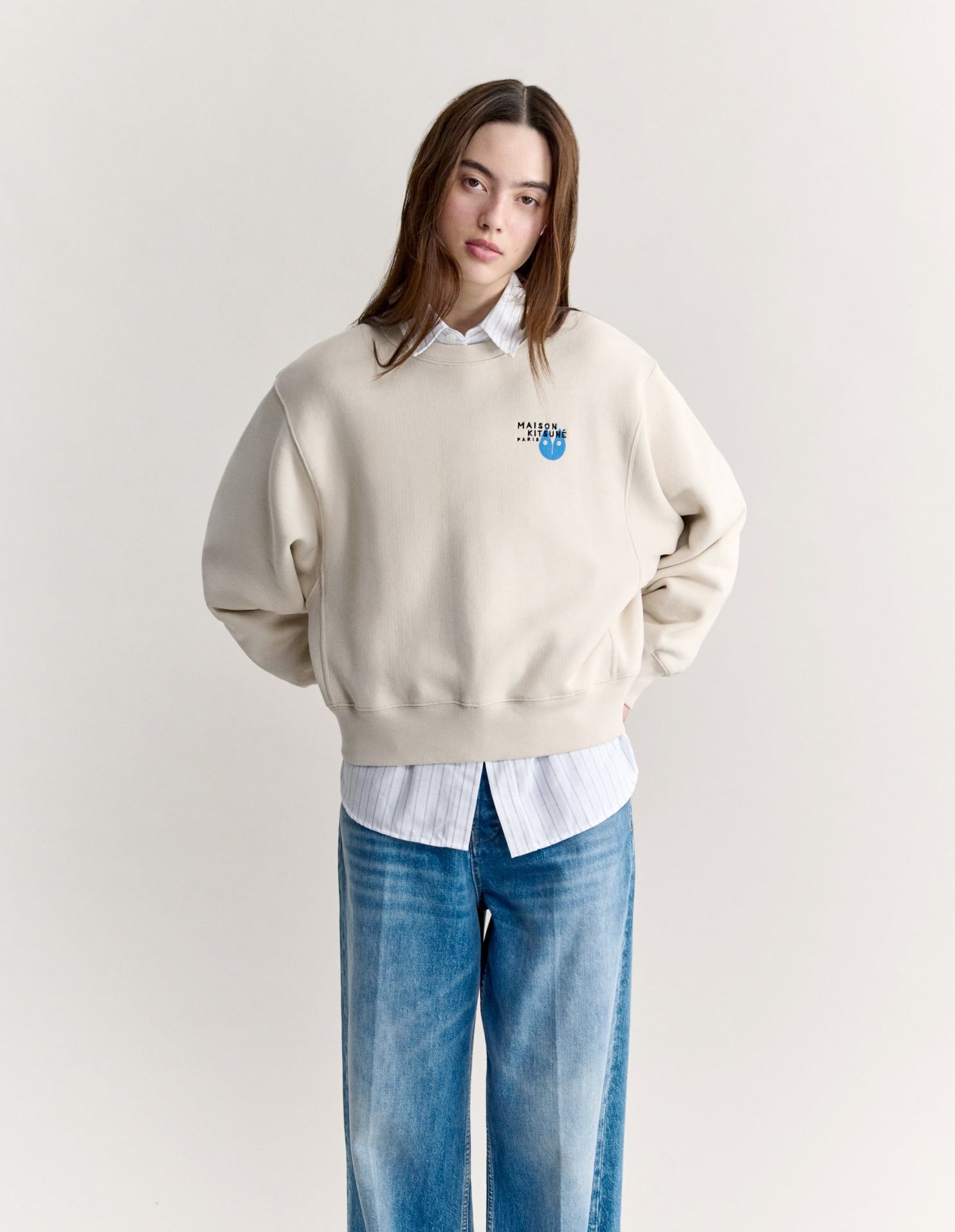 Maison Kitsuné - Áo sweatshirt nữ Fortune Fox dáng relaxed