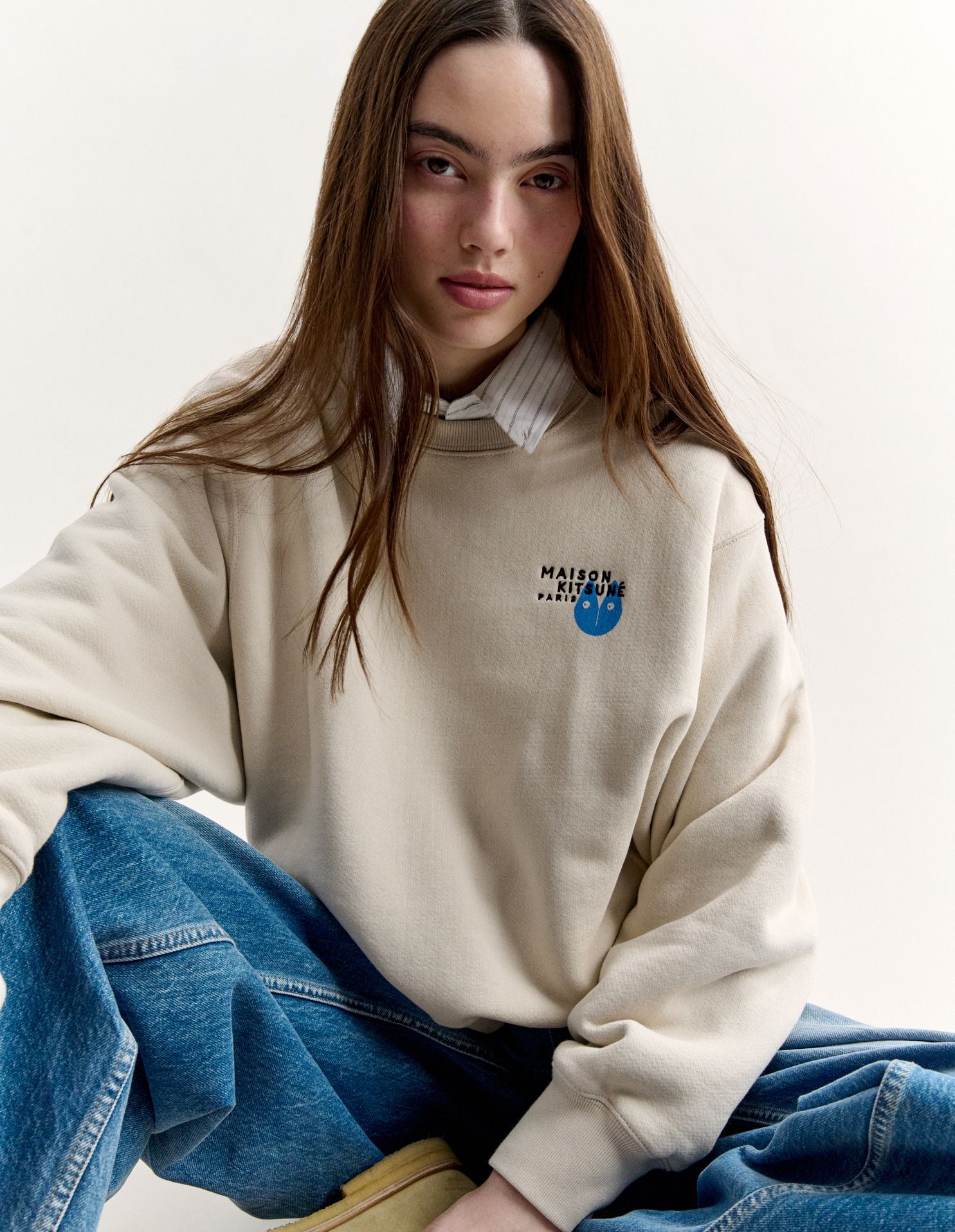 Maison Kitsuné - Áo sweatshirt nữ Fortune Fox dáng relaxed