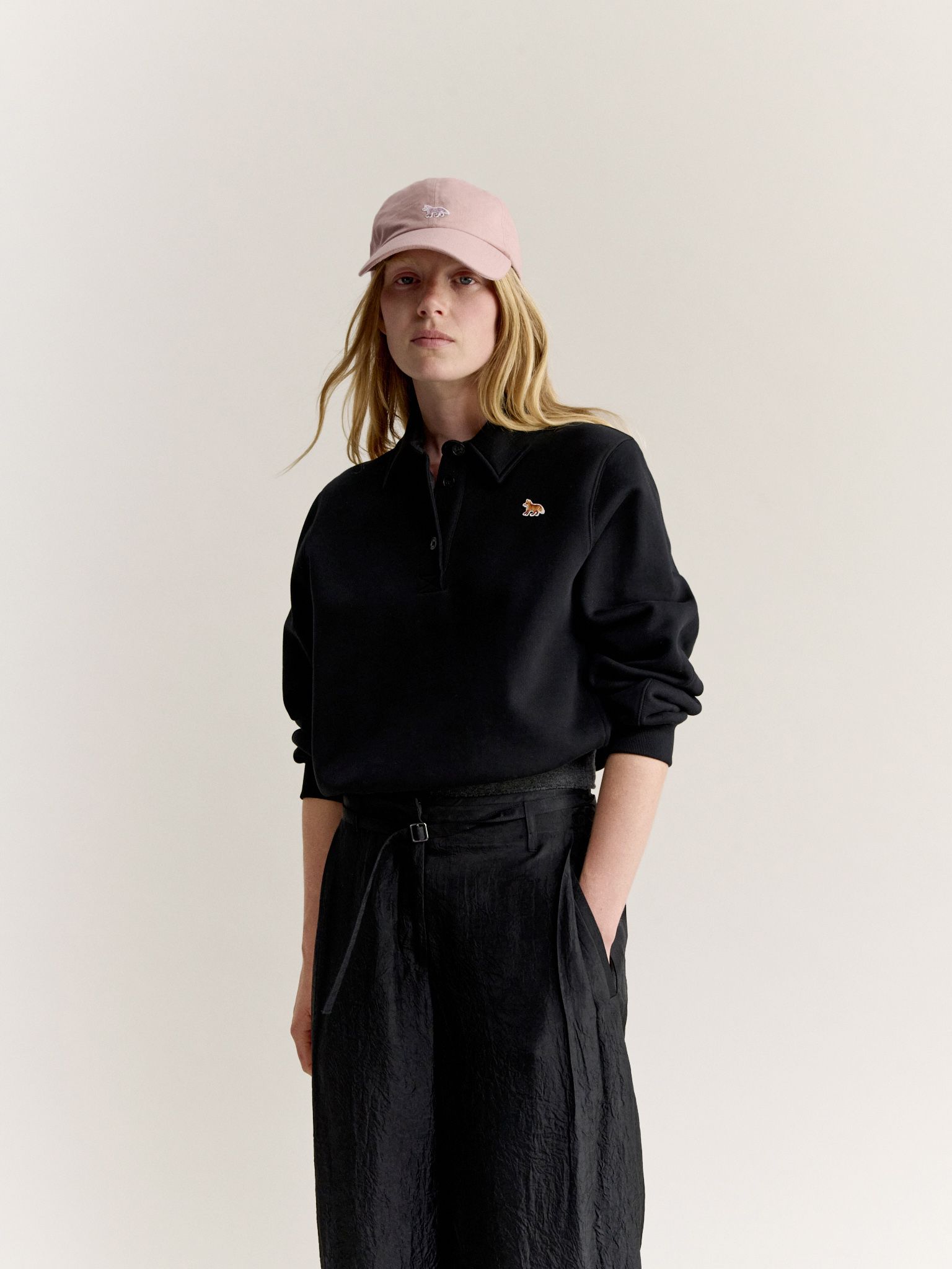 Áo sweatshirt polo nữ Baby Fox dáng cropped