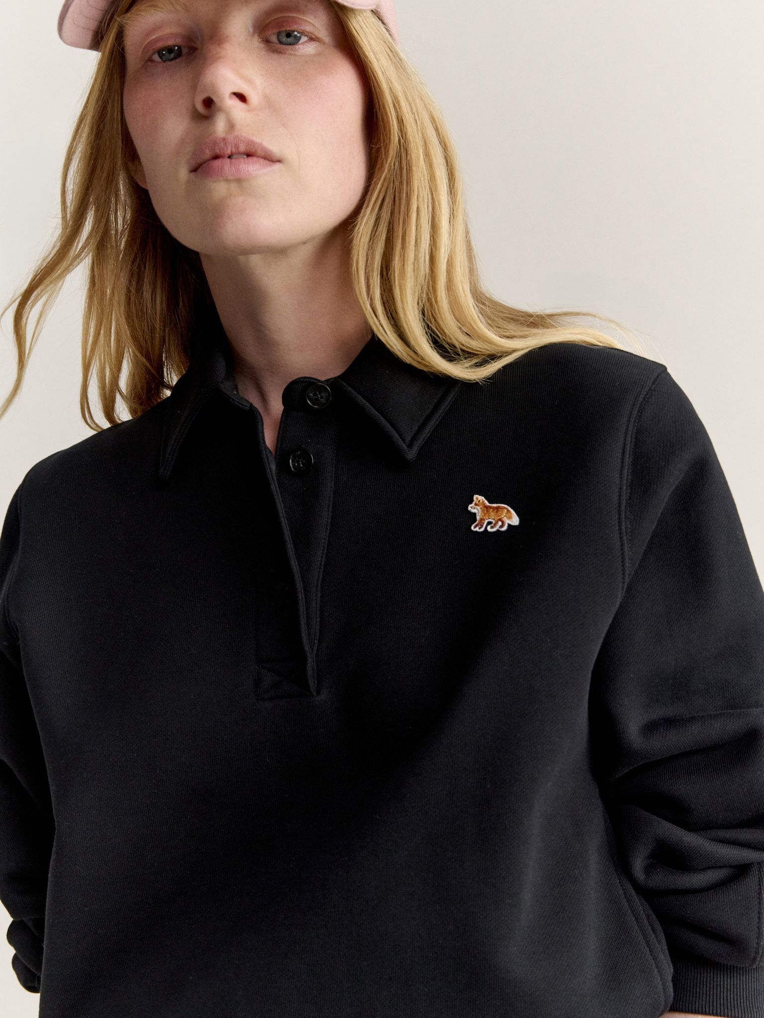 Áo sweatshirt polo nữ Baby Fox dáng cropped