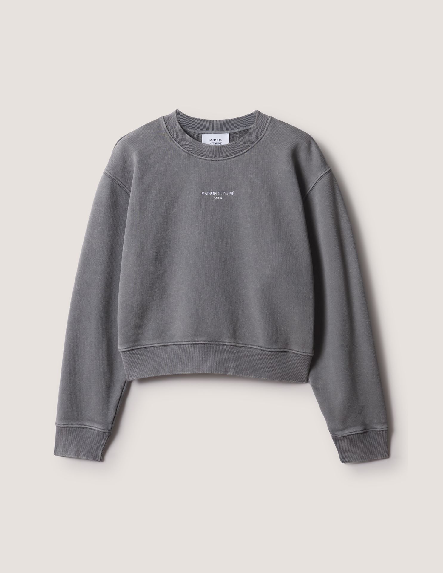 Áo sweatshirt nữ Maison Kitsuné Paris dáng crop
