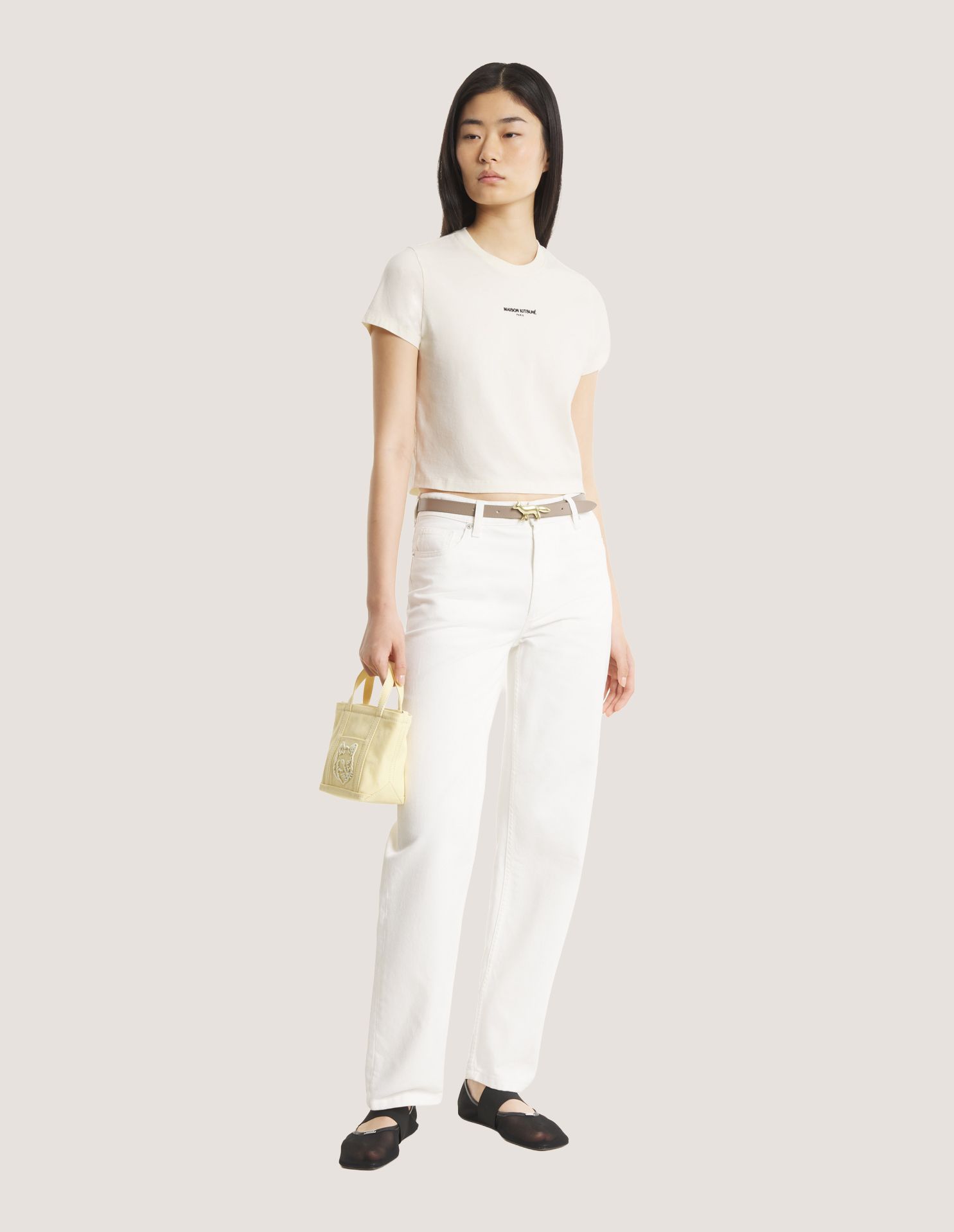 Áo thun nữ Maison Kitsuné Paris dáng baby tee