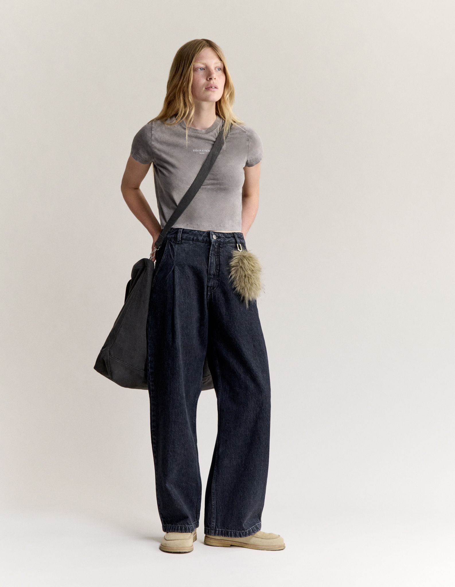 Áo thun nữ Maison Kitsuné Paris dáng baby
