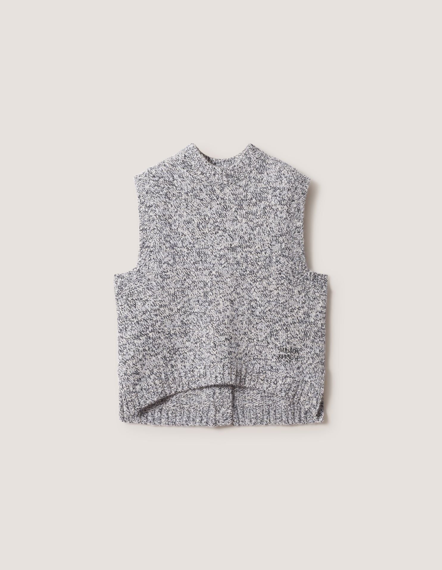 Áo gile nữ alpaca pha mouliné dáng boxy