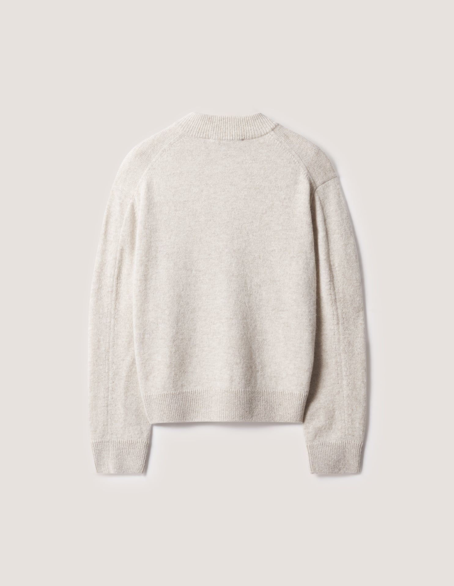 Áo cardigan nữ len lông cừu lambswool Fox Head cổ cao dáng boxy