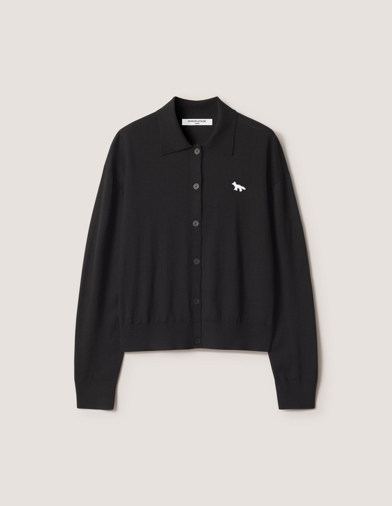 Áo cardigan polo nữ Profile Fox len merino dáng relaxed