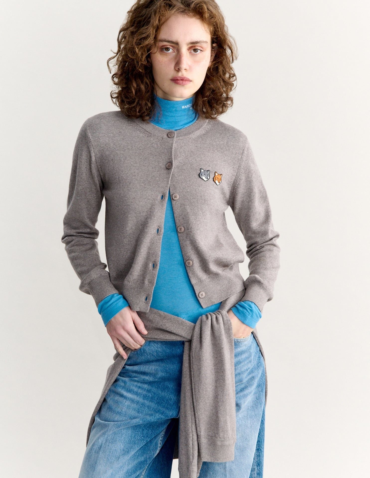Áo cardigan nữ DOUBLE FOX HEAD dáng regular