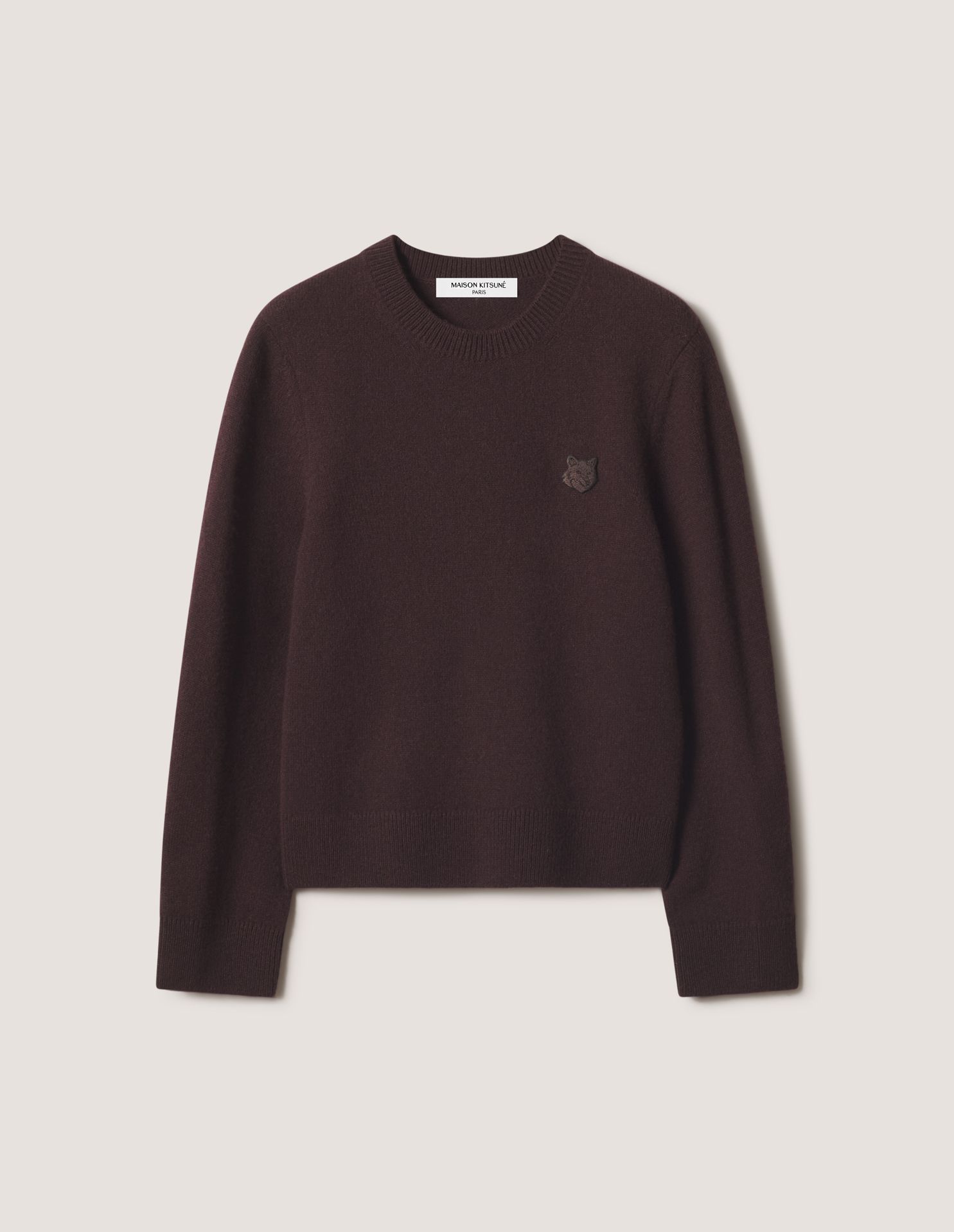 Maison Kitsuné - Áo len lông cừu lambswool nữ Fox Head dáng comfort