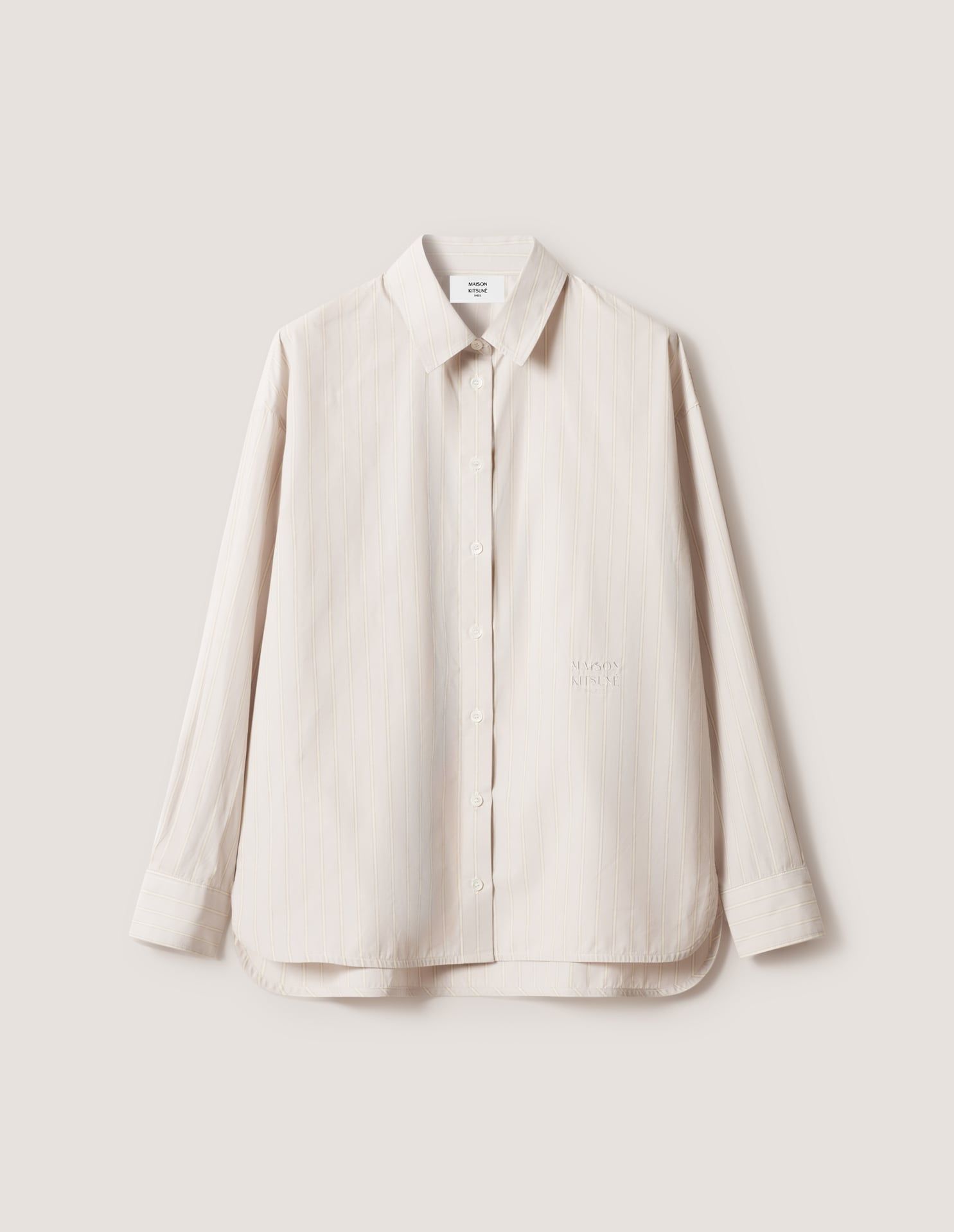 Áo sơ mi nữ sọc cotton poplin dáng casual