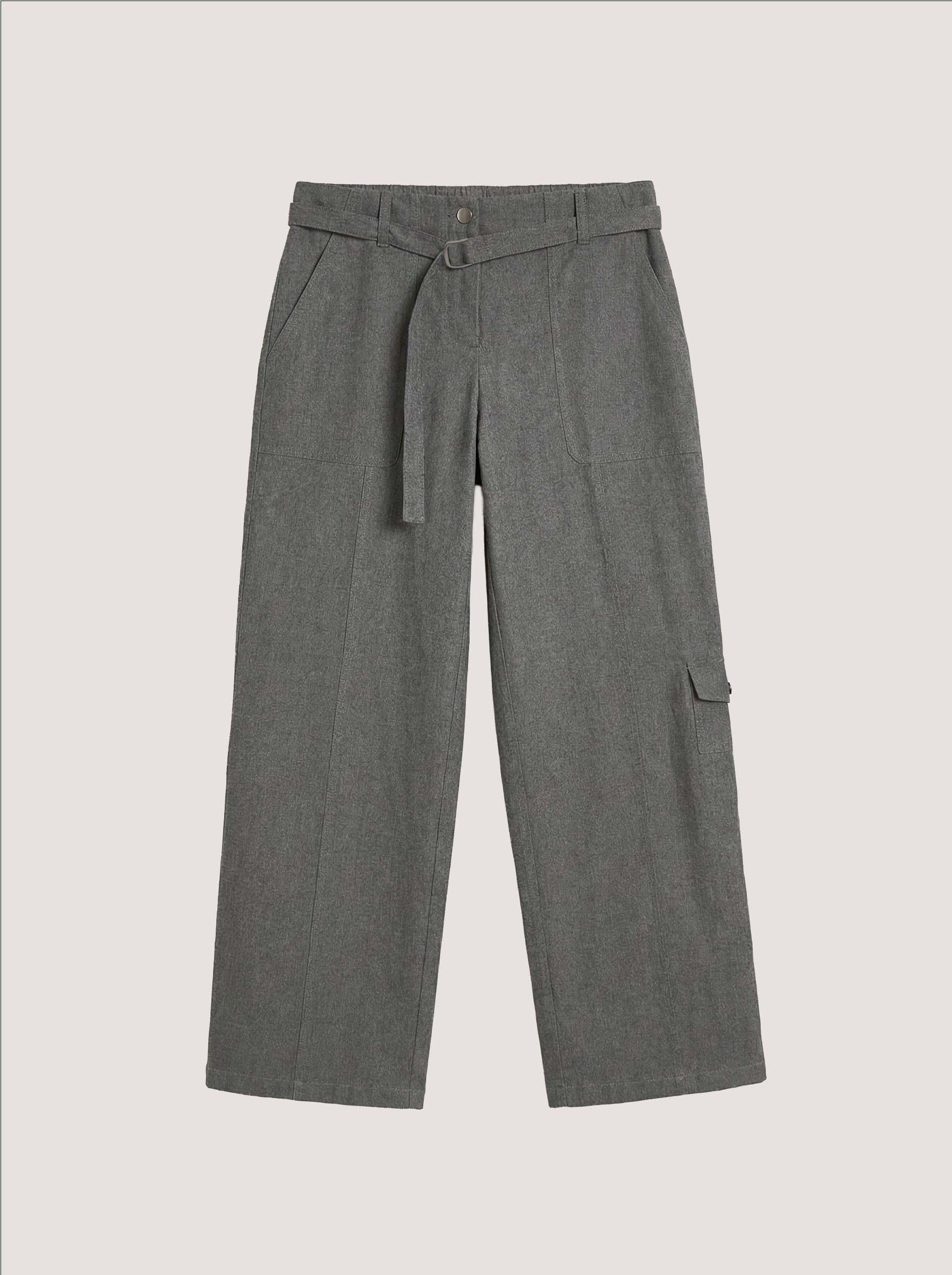 Quần cargo nữ cotton canvas phai màu