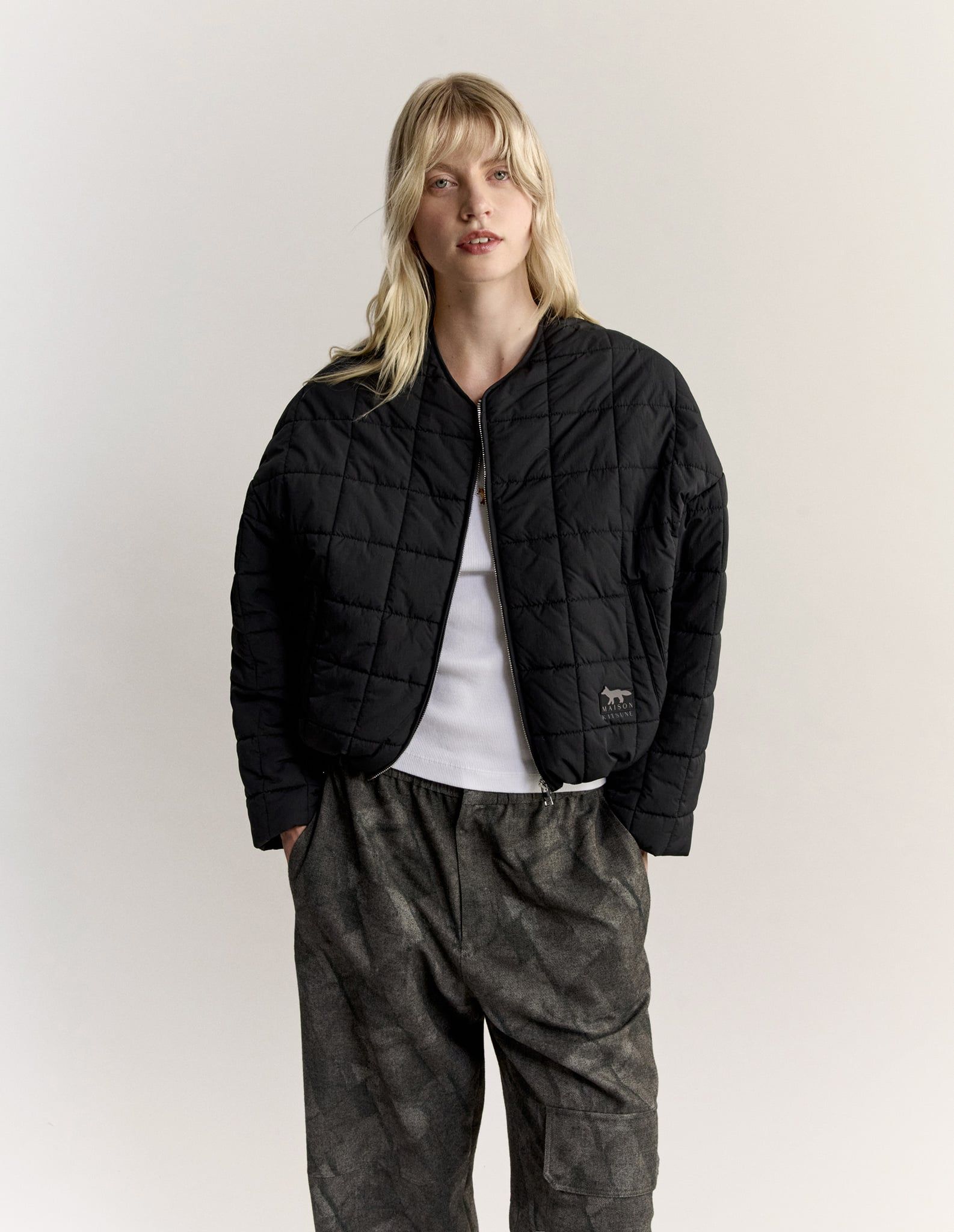 Áo khoác nữ chần bông nylon chống thấm