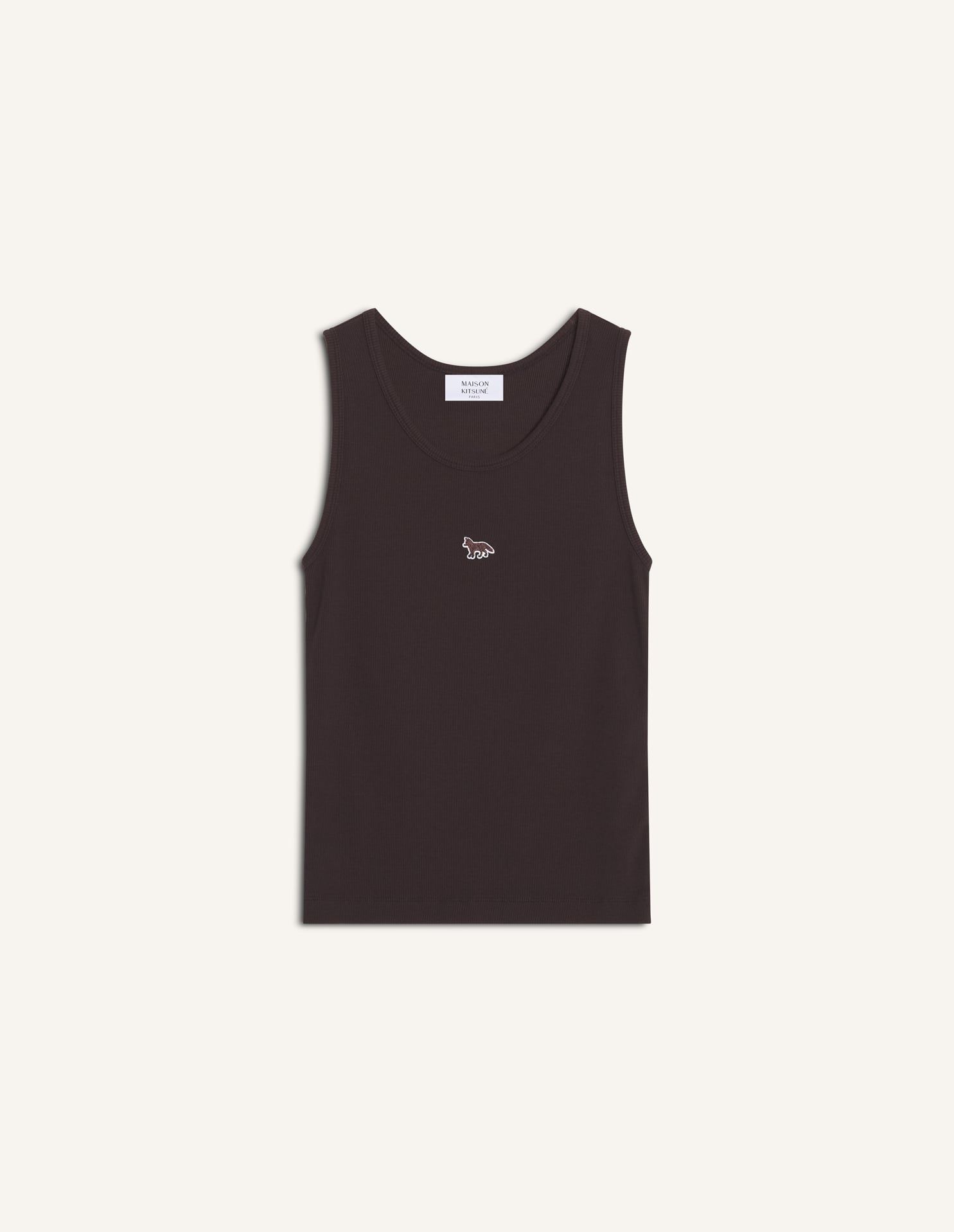 Maison Kitsuné - Áo tank top nữ vải gân TONAL BABY FOX dáng Fitted