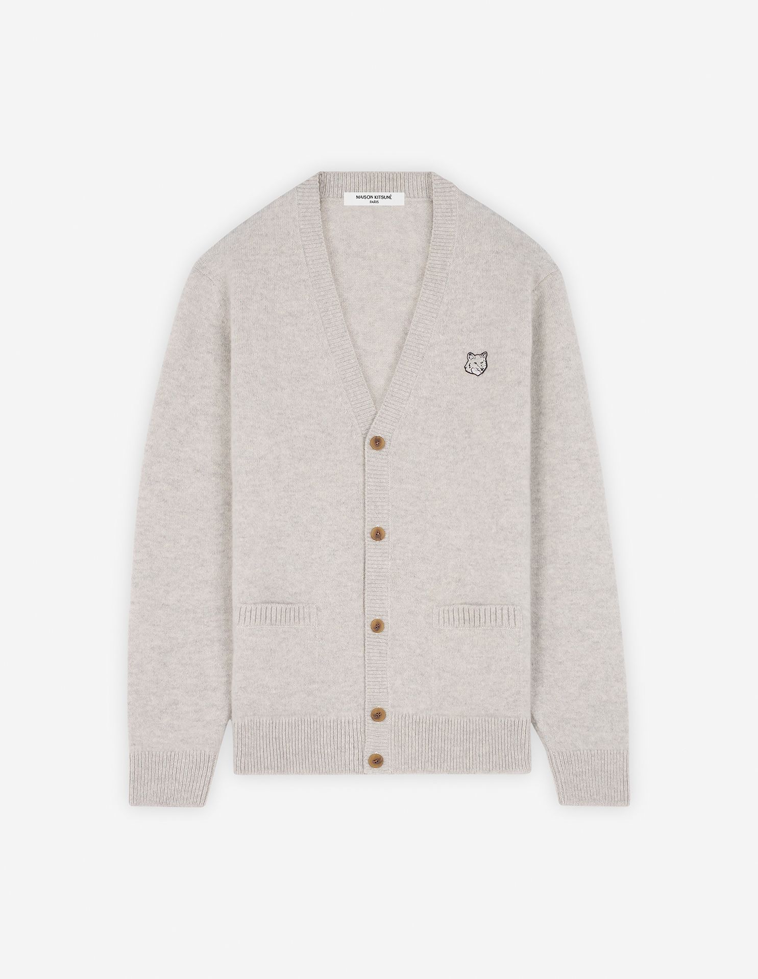 Maison Kitsuné - Áo cardigan lông cừu Bold Fox Head dáng Regular