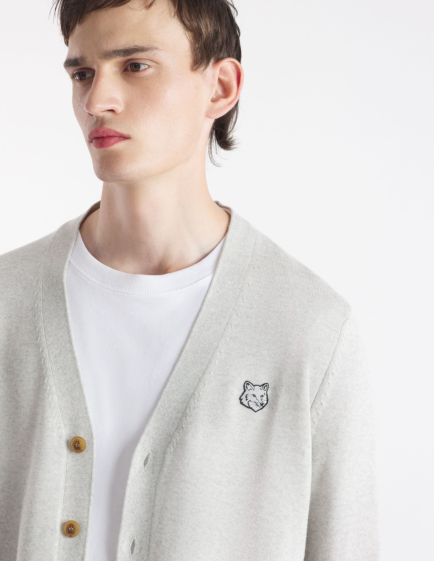 Maison Kitsuné - Áo cardigan lông cừu Bold Fox Head dáng Regular