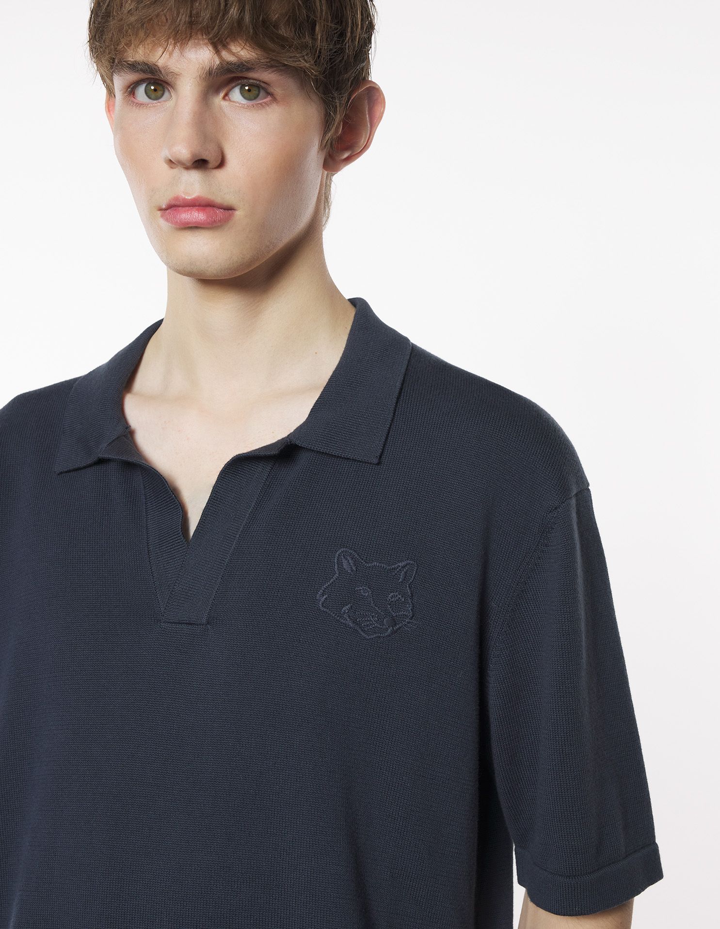 Maison Kitsuné - Áo polo dệt kim Bold Fox Head dáng Comfort