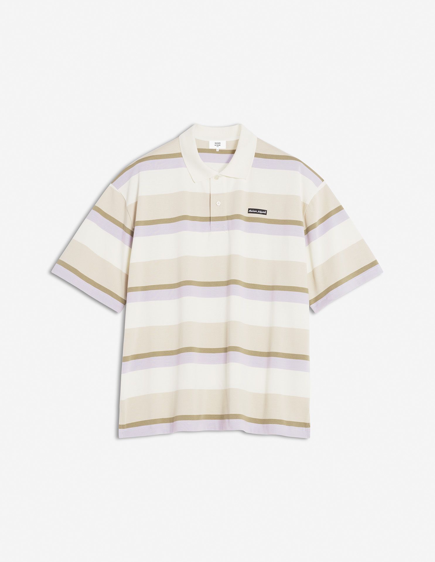 Maison Kitsuné - Áo polo kẻ ngang dáng Oversize