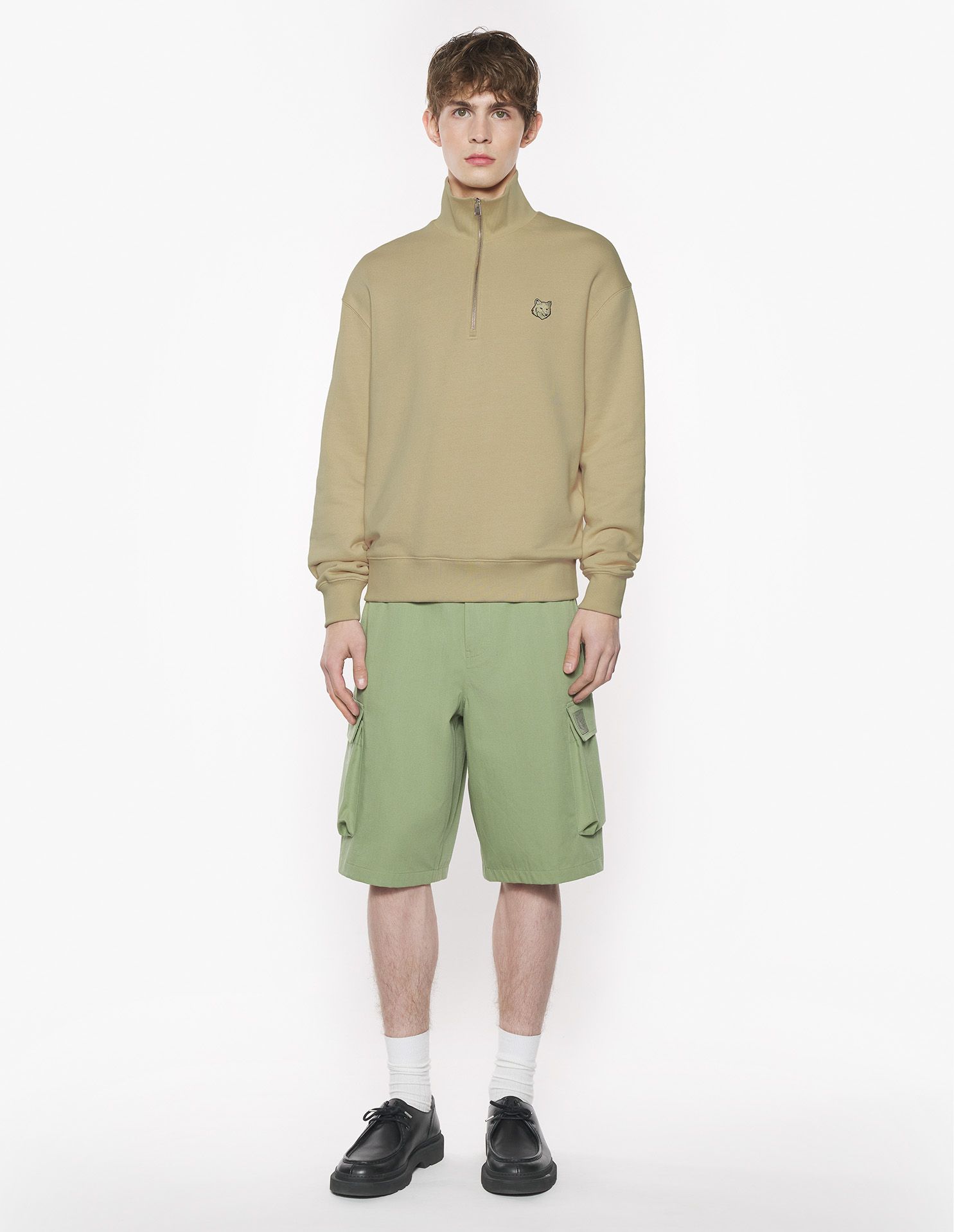 Maison Kitsuné - Áo nỉ kéo khóa Bold Fox Head Patch dáng Comfort