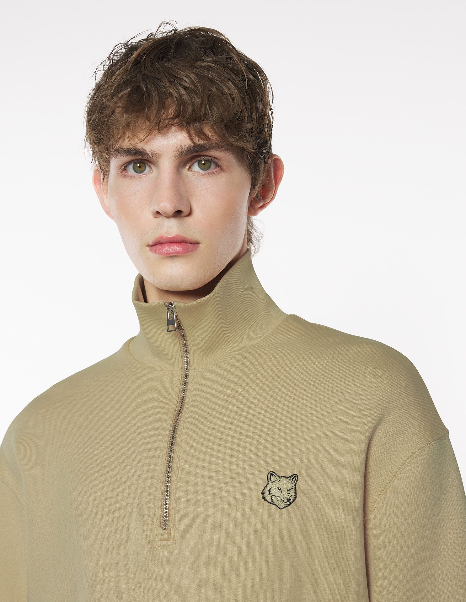 Maison Kitsuné - Áo nỉ kéo khóa Bold Fox Head Patch dáng Comfort