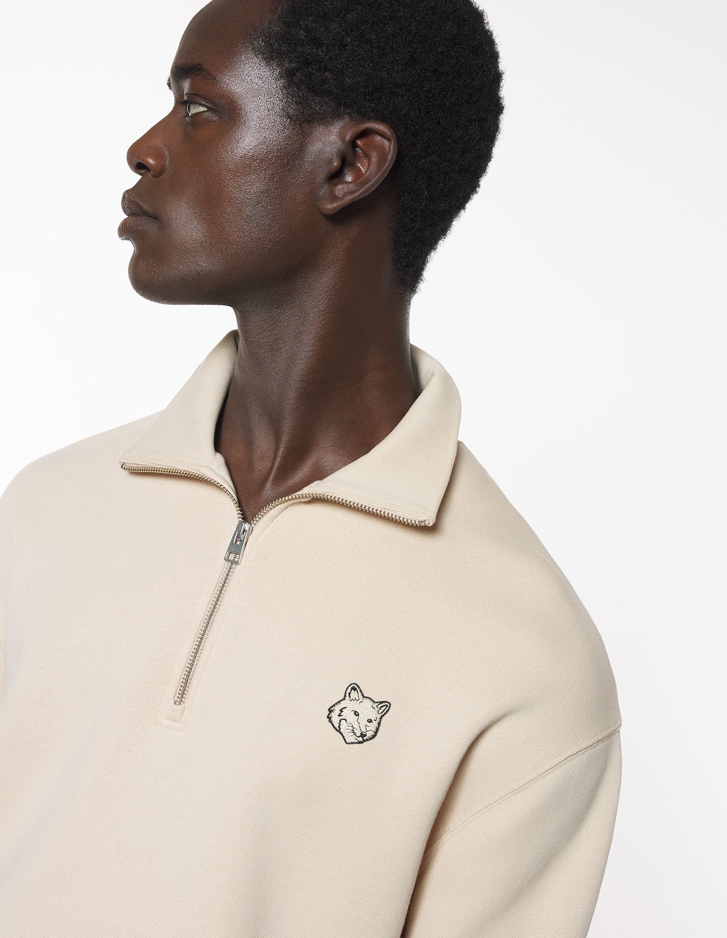 Maison Kitsuné - Áo nỉ kéo khóa Bold Fox Head Patch dáng Comfort