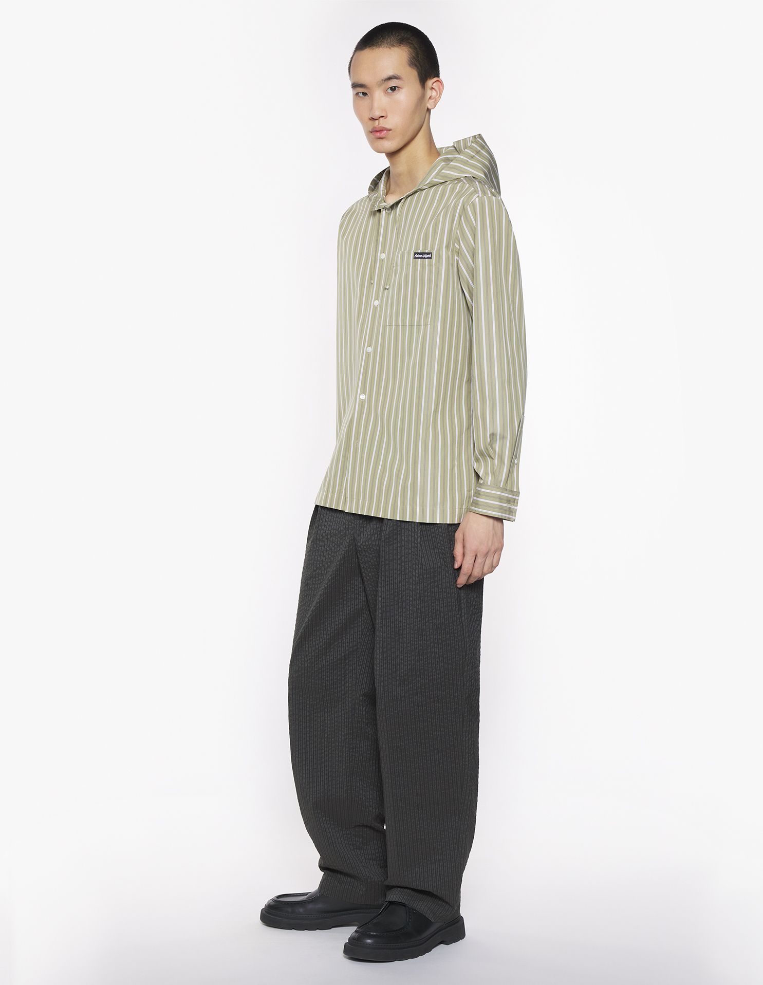 Maison Kitsuné - Áo sơ mi có mũ trùm đầu dáng Relaxed