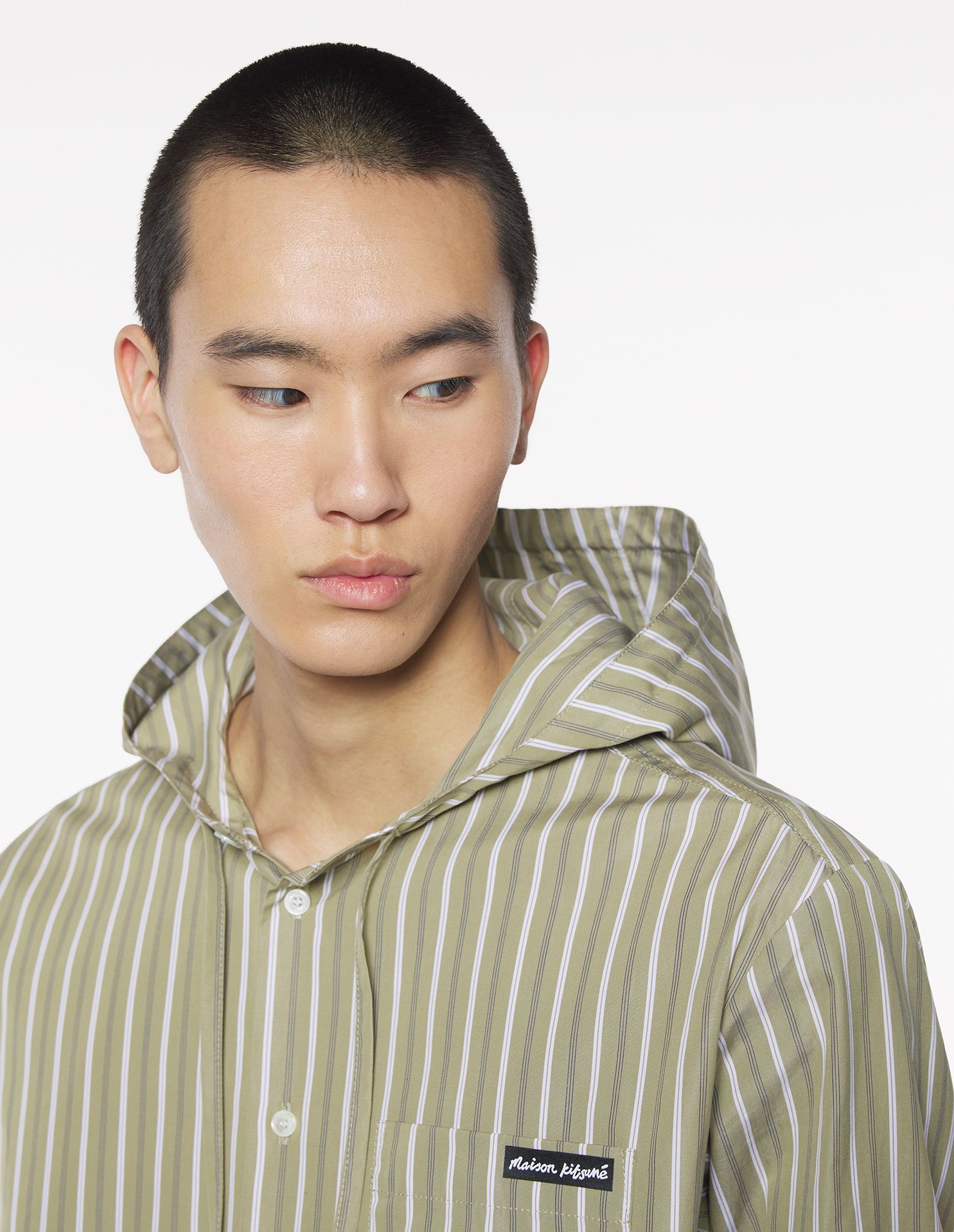 Maison Kitsuné - Áo sơ mi có mũ trùm đầu dáng Relaxed