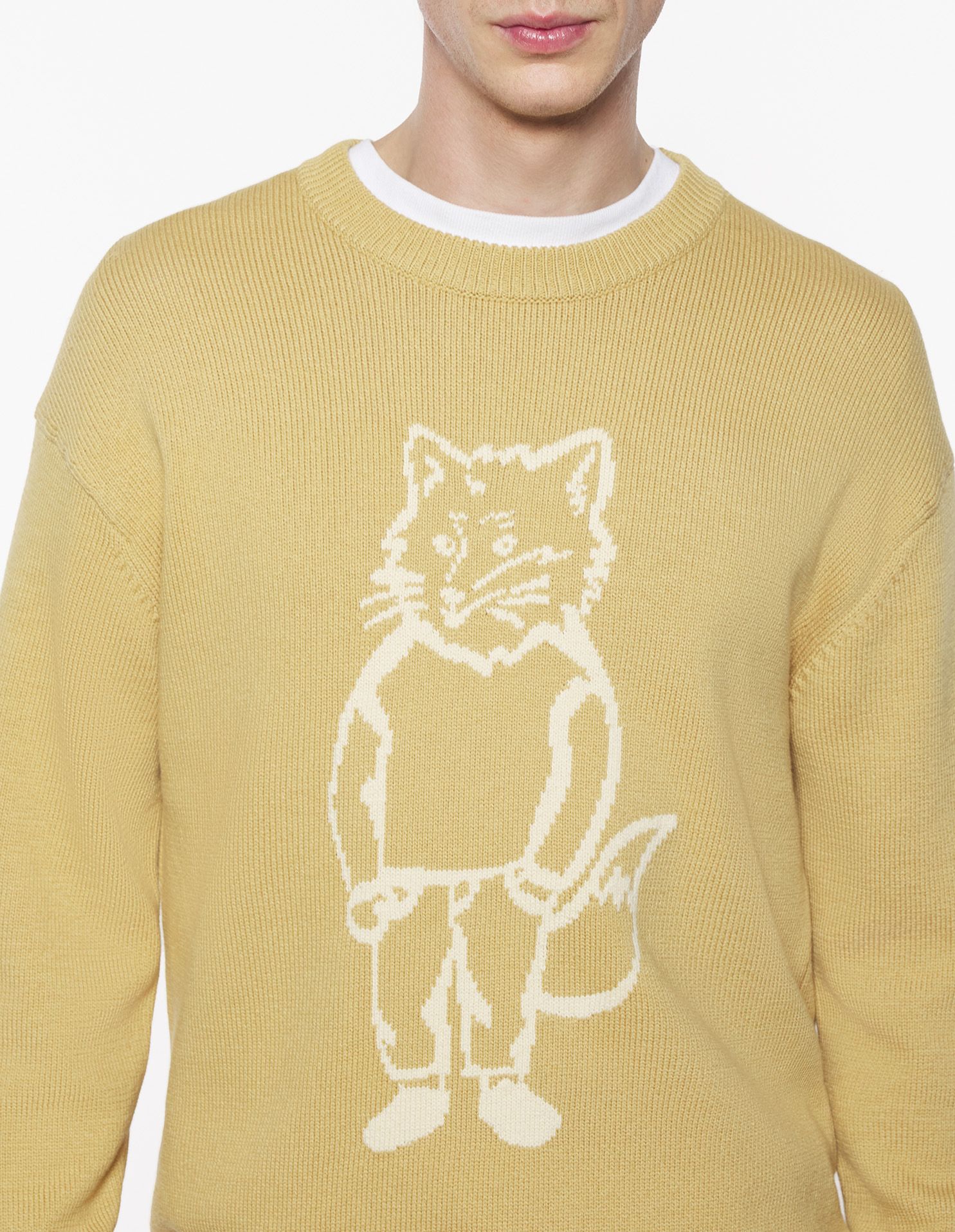 Maison Kitsuné - Áo khoác Dressed Fox Intarsia dáng Comfort