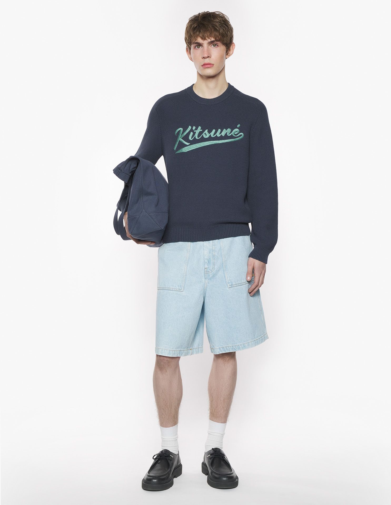 Maison Kitsuné - Áo len thêu Kitsune Varsity dáng Comfort