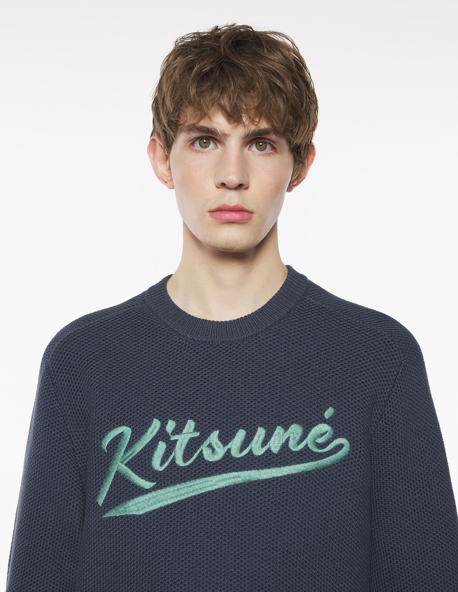Maison Kitsuné - Áo len thêu Kitsune Varsity dáng Comfort